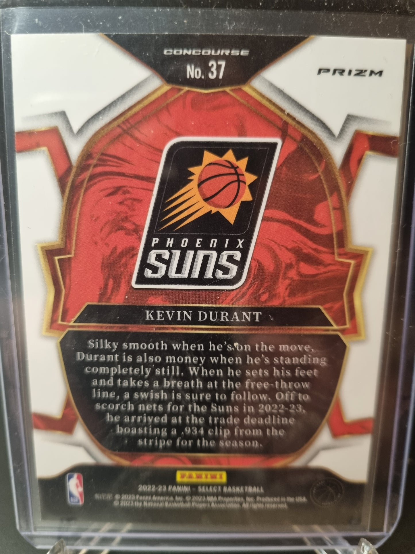 2022-23 Panini Select #37 Kevin Durant Blue Cracked Ice Prizm