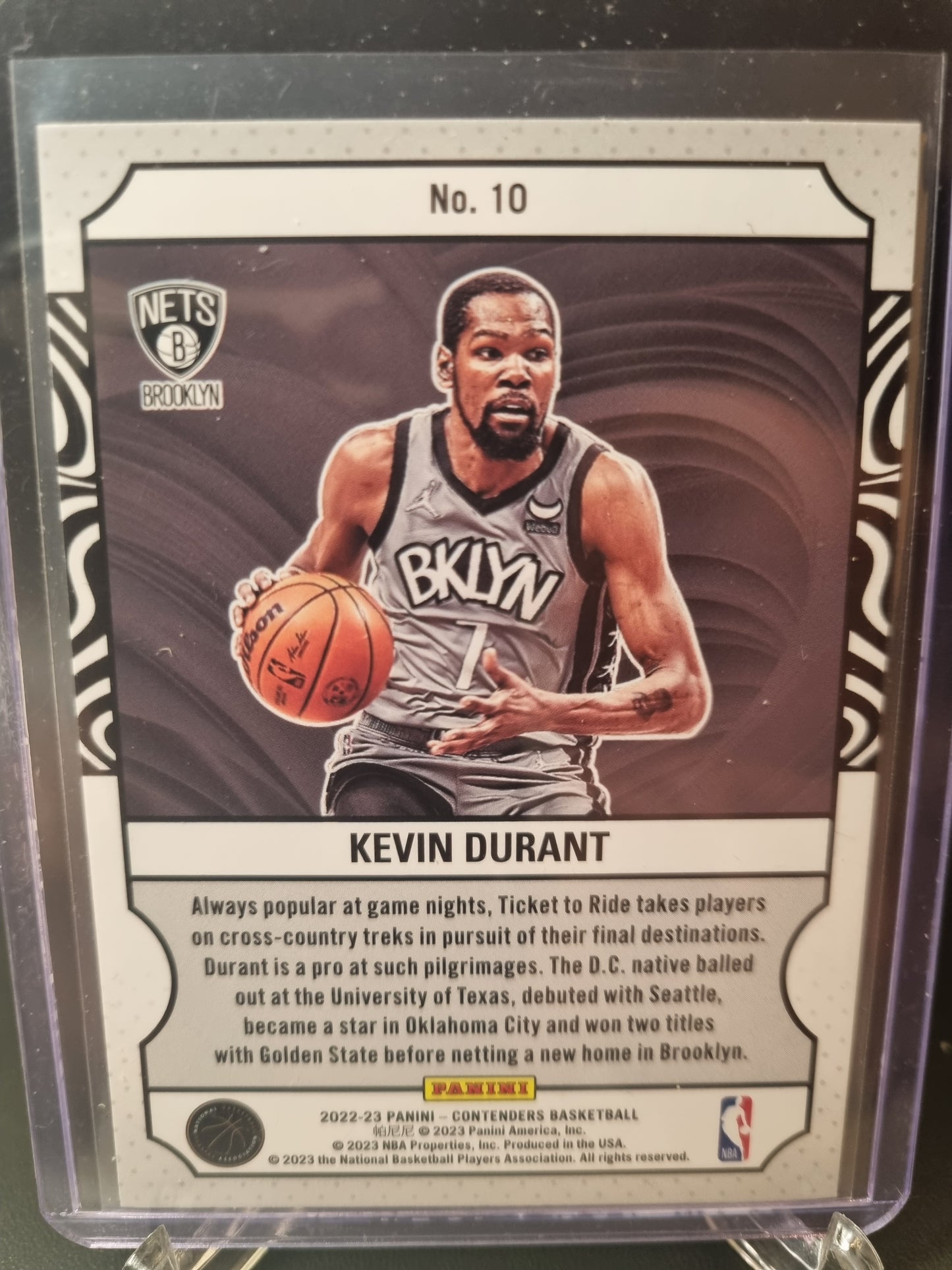 2022-23 Panini Contenders #10 Kevin Durant Game Night Ticket