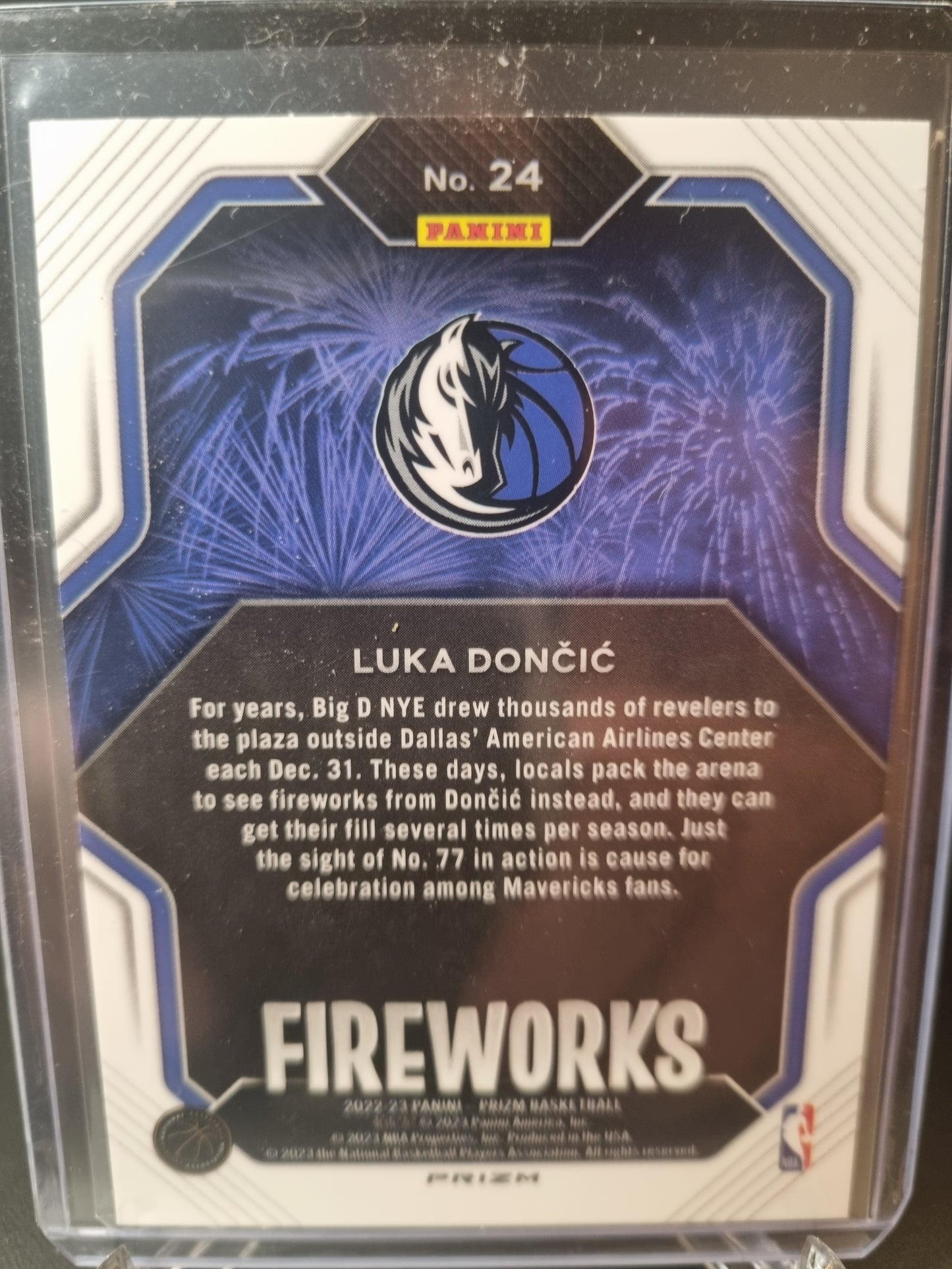 2022-23 Panini Prizm #24 Luka Doncic Fireworks Fast Break Disco Prizm