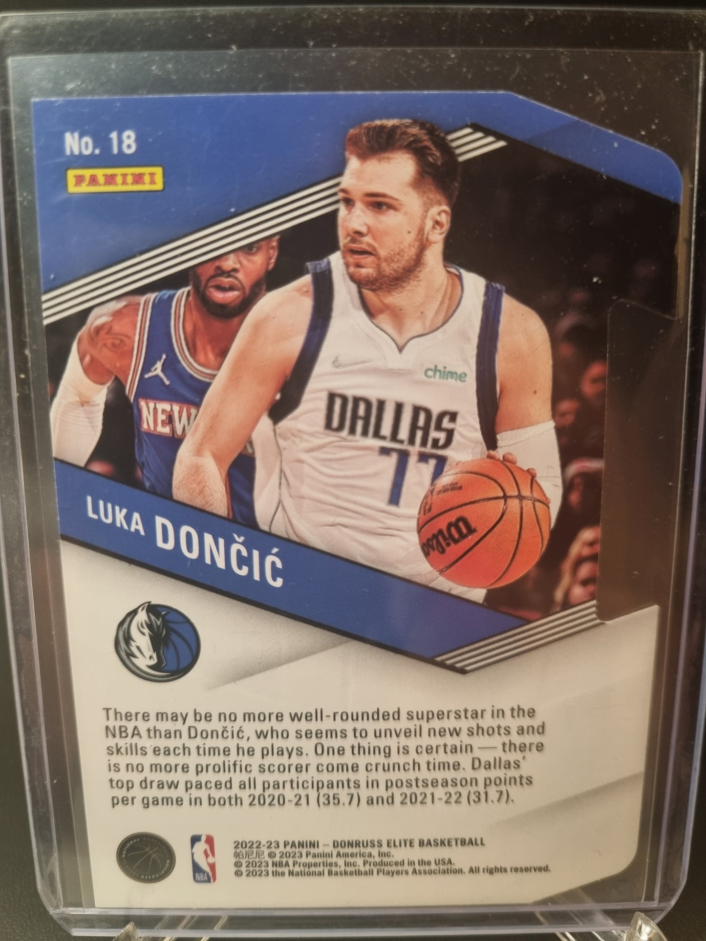 2022-23 Panini Donruss Elite #18 Luka Doncic Spell Bound Die Cut Orange