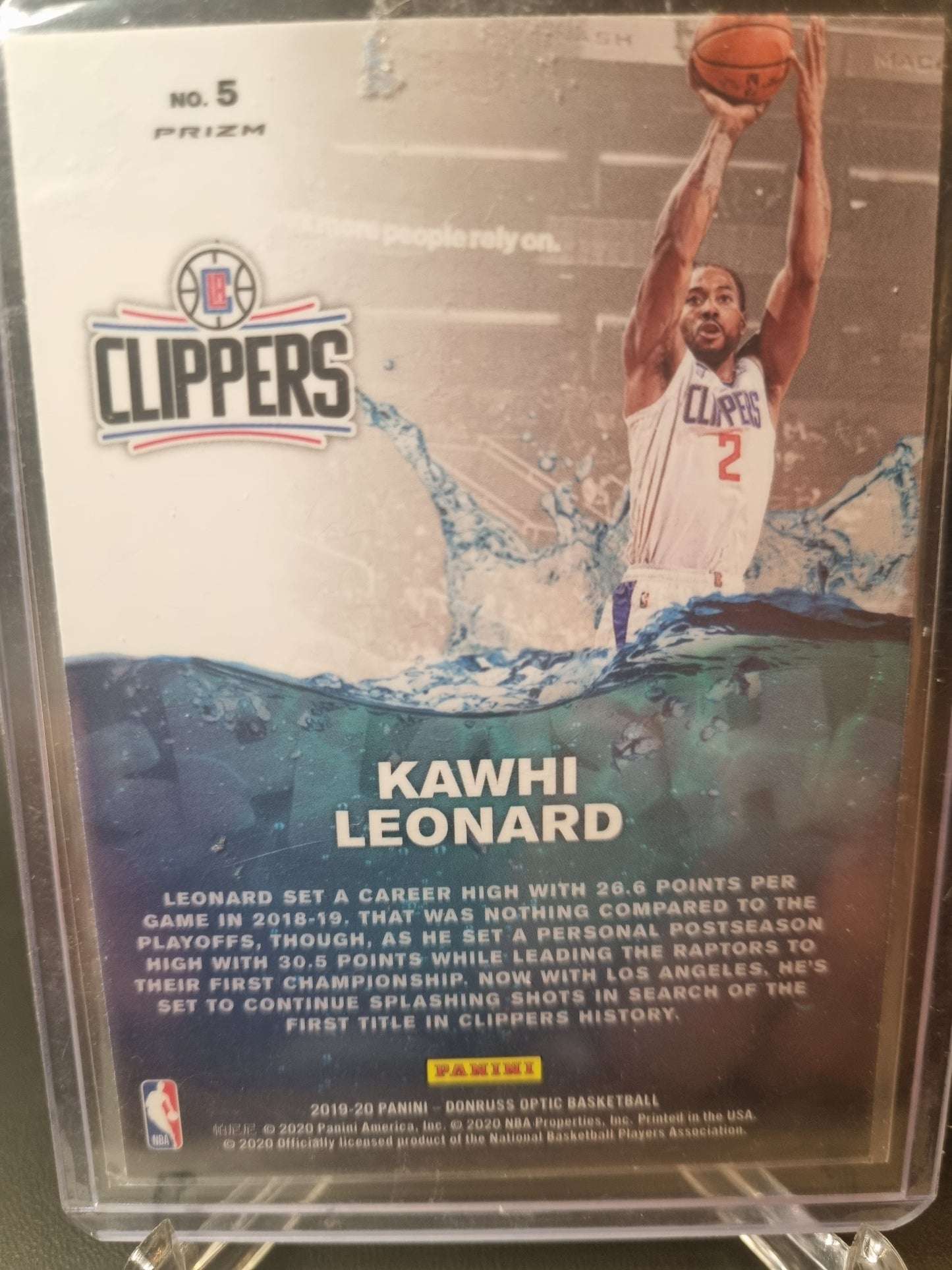 2019-20 Panini Donruss Optic #5 Kawhi Leonard Splash