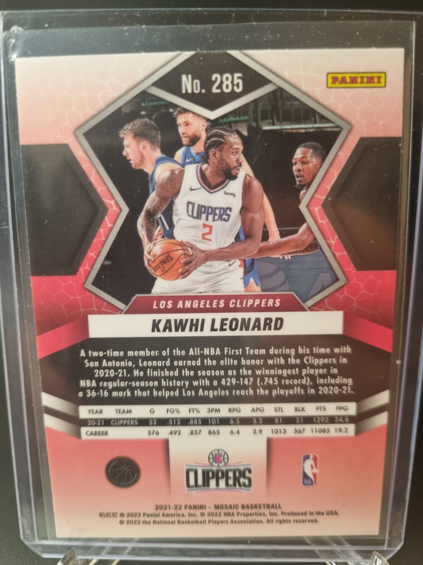 2021-22 Panini Mosaic #285 Kawhi Leonard