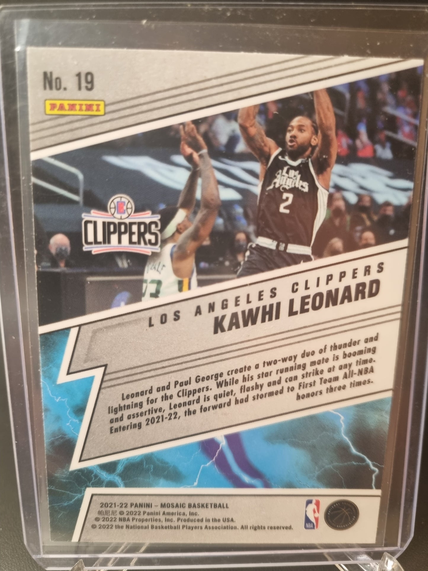 2021-22 Panini Mosaic #19 Kawhi Leonard Thunder Lane