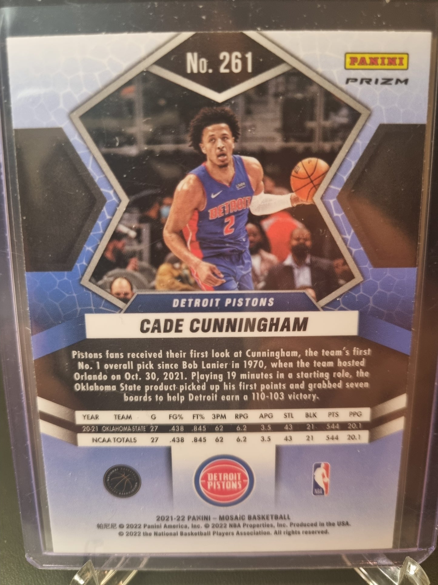 2021-22 Panini Mosaic #261 Cade Cunningham Rookie Card Silver