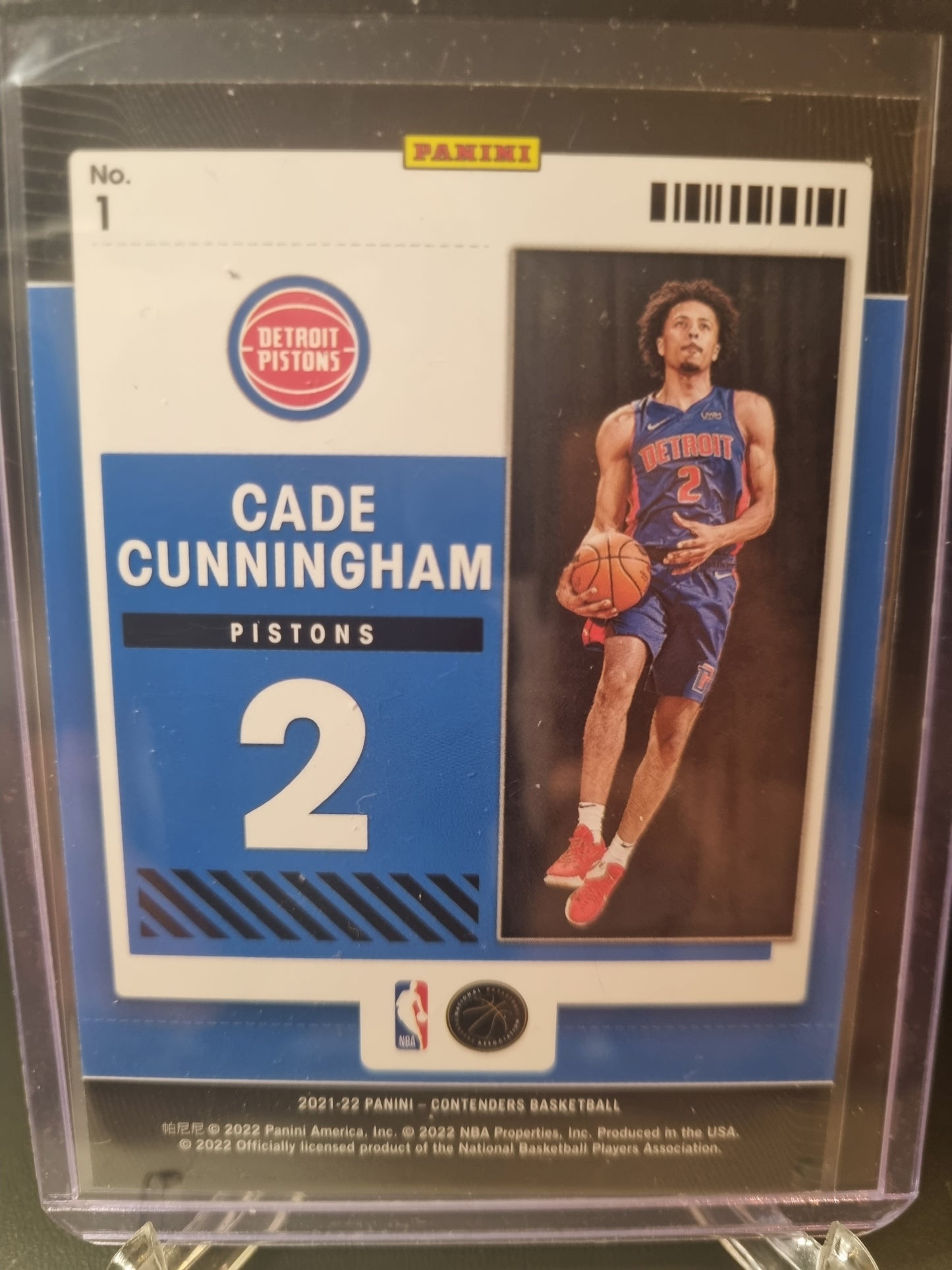 2021-22 Panini Contenders #1 Cade Cunningham Rookie Card Rookie Of The Year