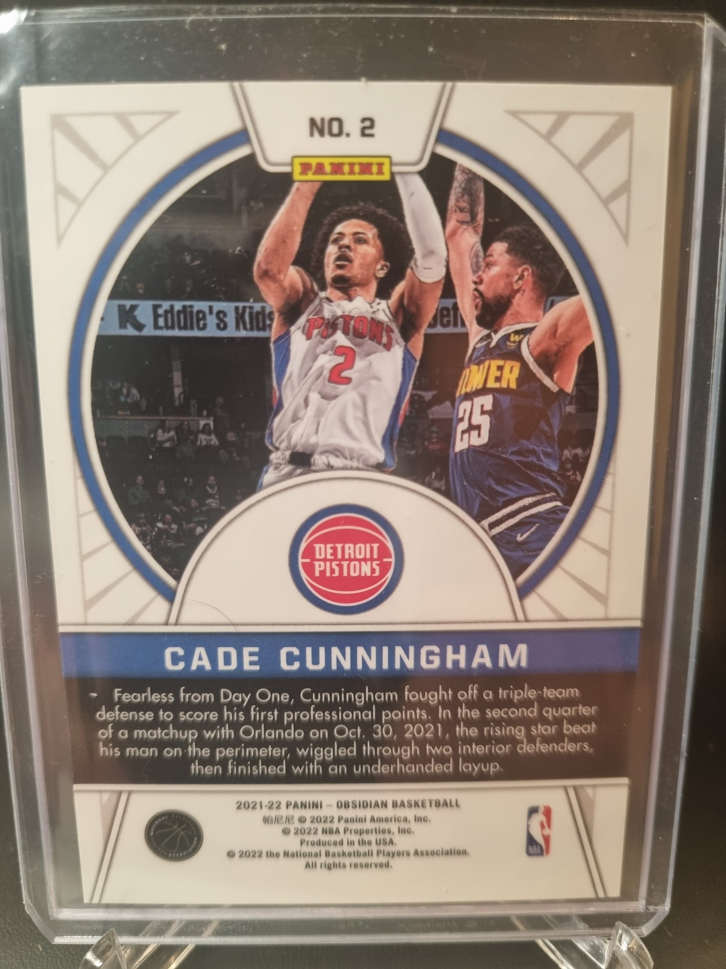 2021-22 Panini Obsidian #2 Cade Cunningham Rookie Card Tunnel Vision Red Flood