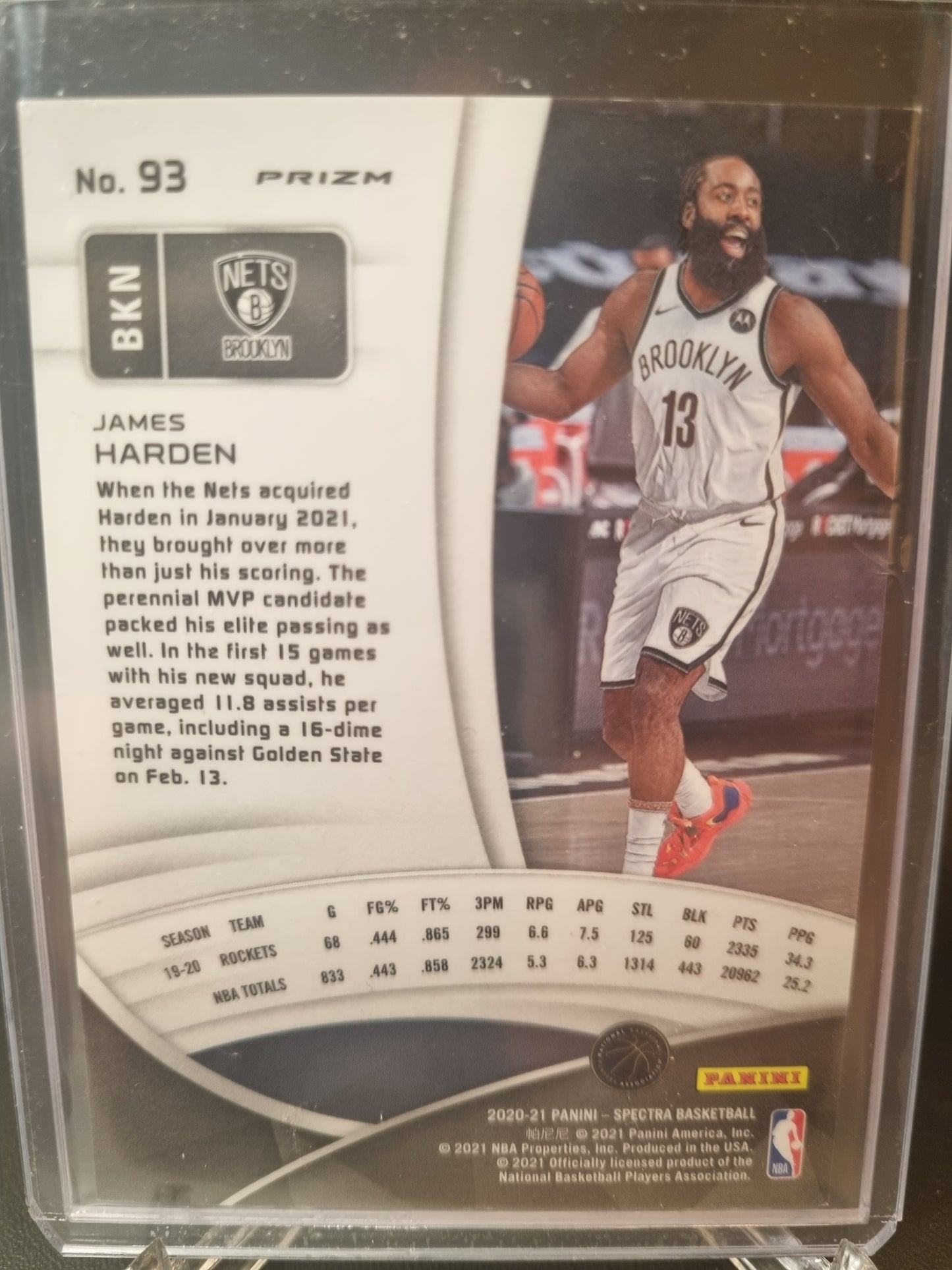 2020-21 Panini Spectra #93 James Harden Green Prizm