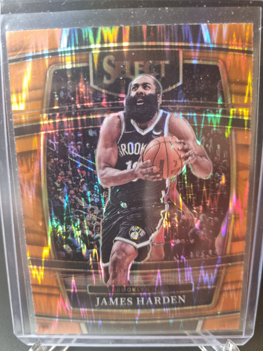 2021-22 Panini Select #17 James Harden Orange Prizm