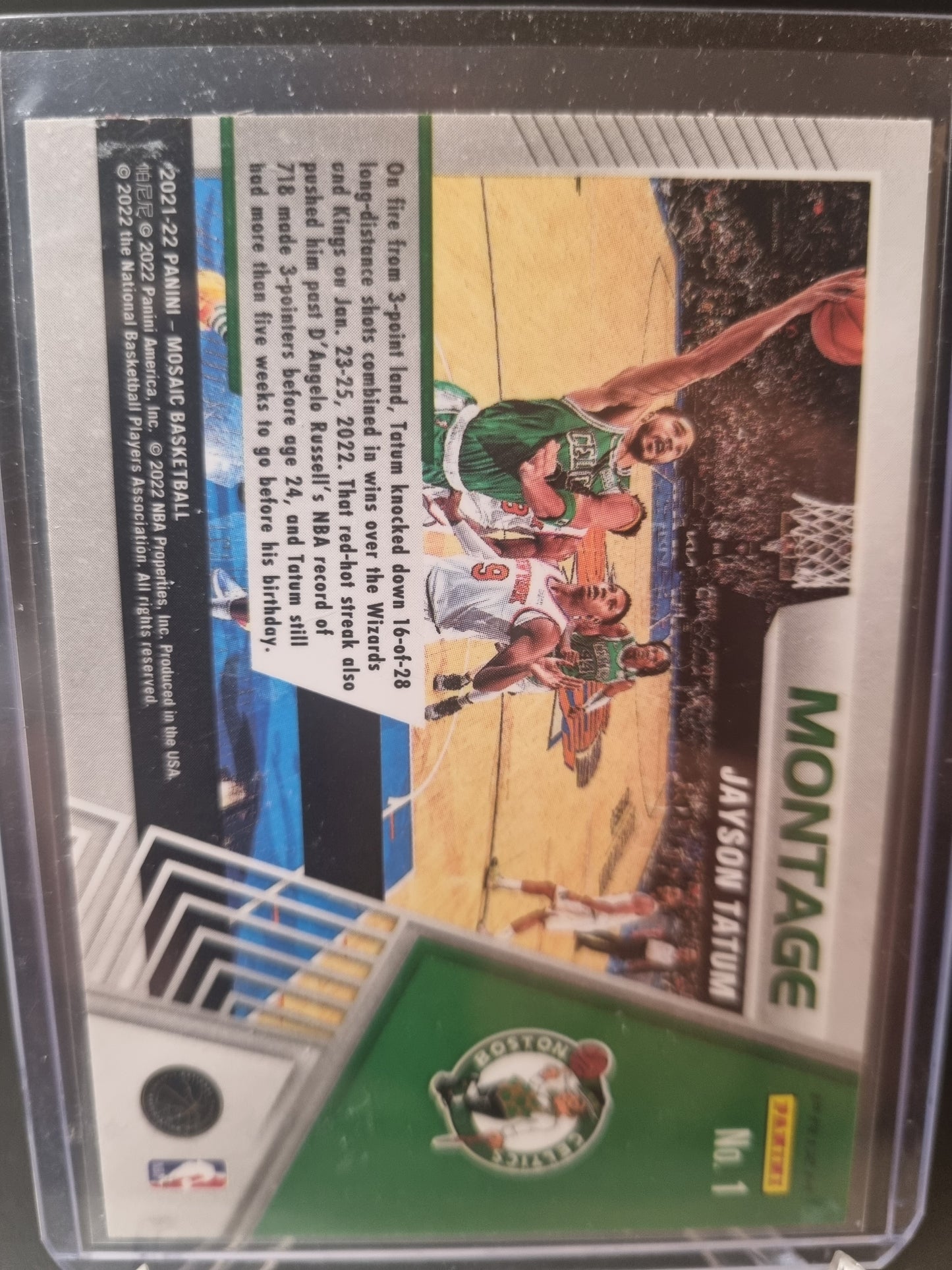 2021-22 Panini Mosaic #1 Jayson Tatum Montage Mosaic Prizm