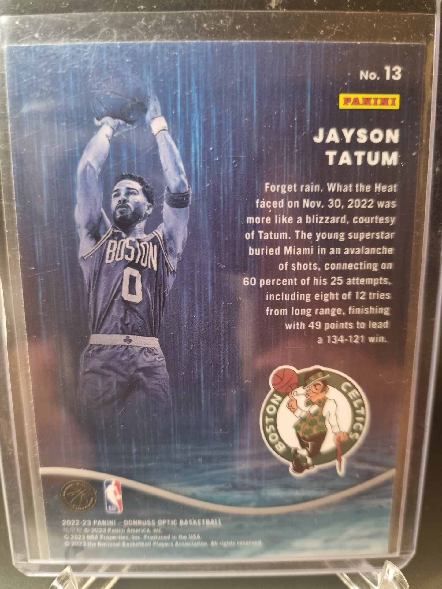 2022-23 Panini Donruss Optic #13 Jayson Tatum Raining 3s