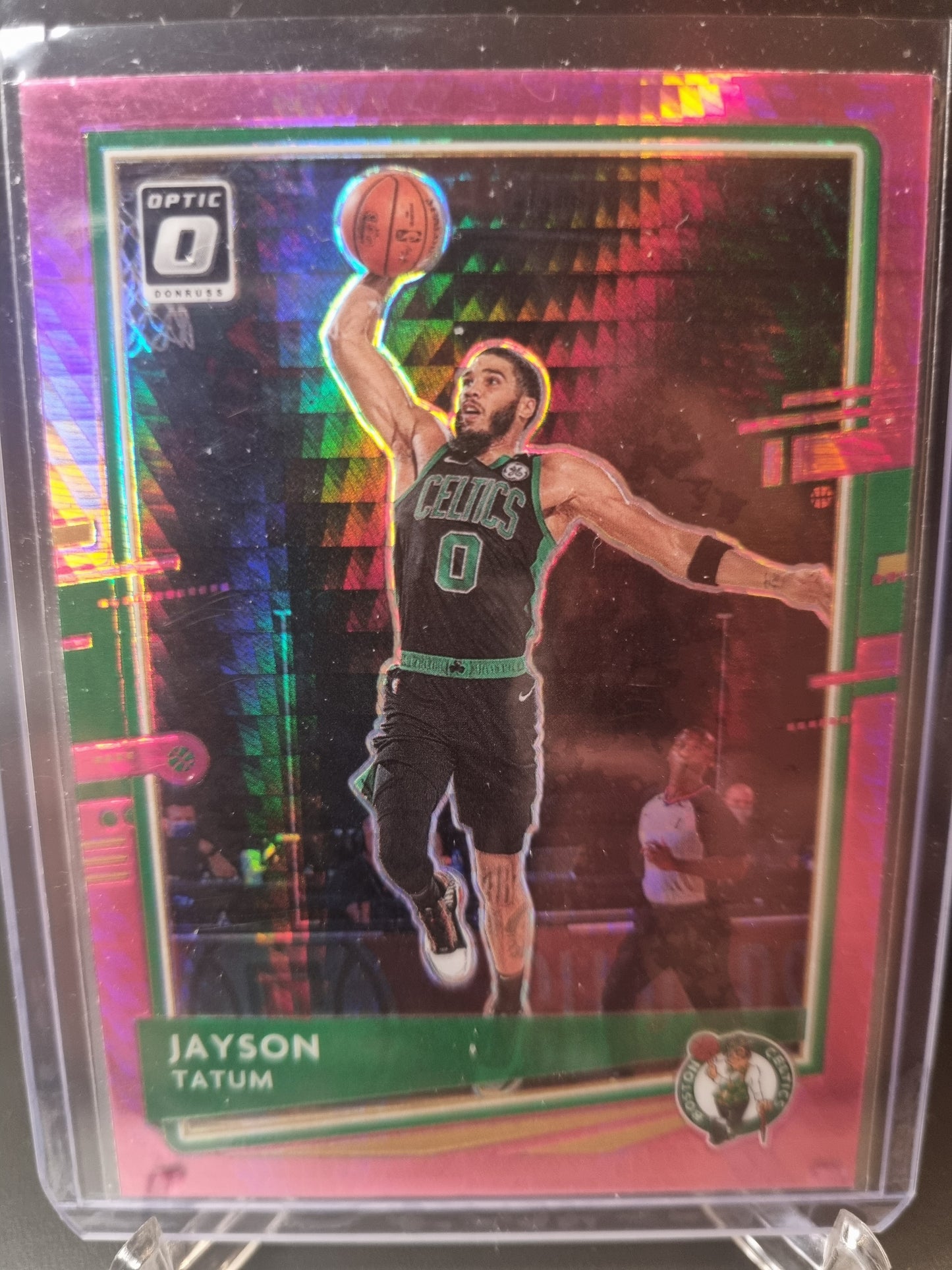 2020-21 Panini Donruss Optic #77 Jayson Tatum Pink Hyper Prizm