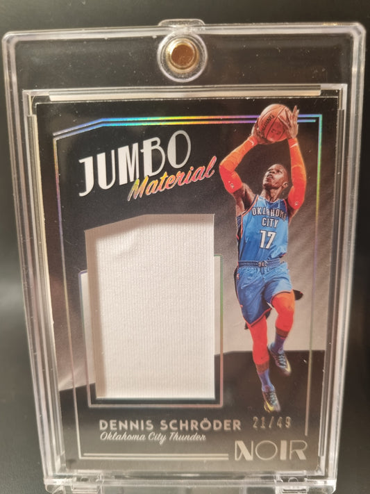 2018-19 Panini Noir #JM-DSH Dennis Schroder Jumbo Material Game Worn 21/49