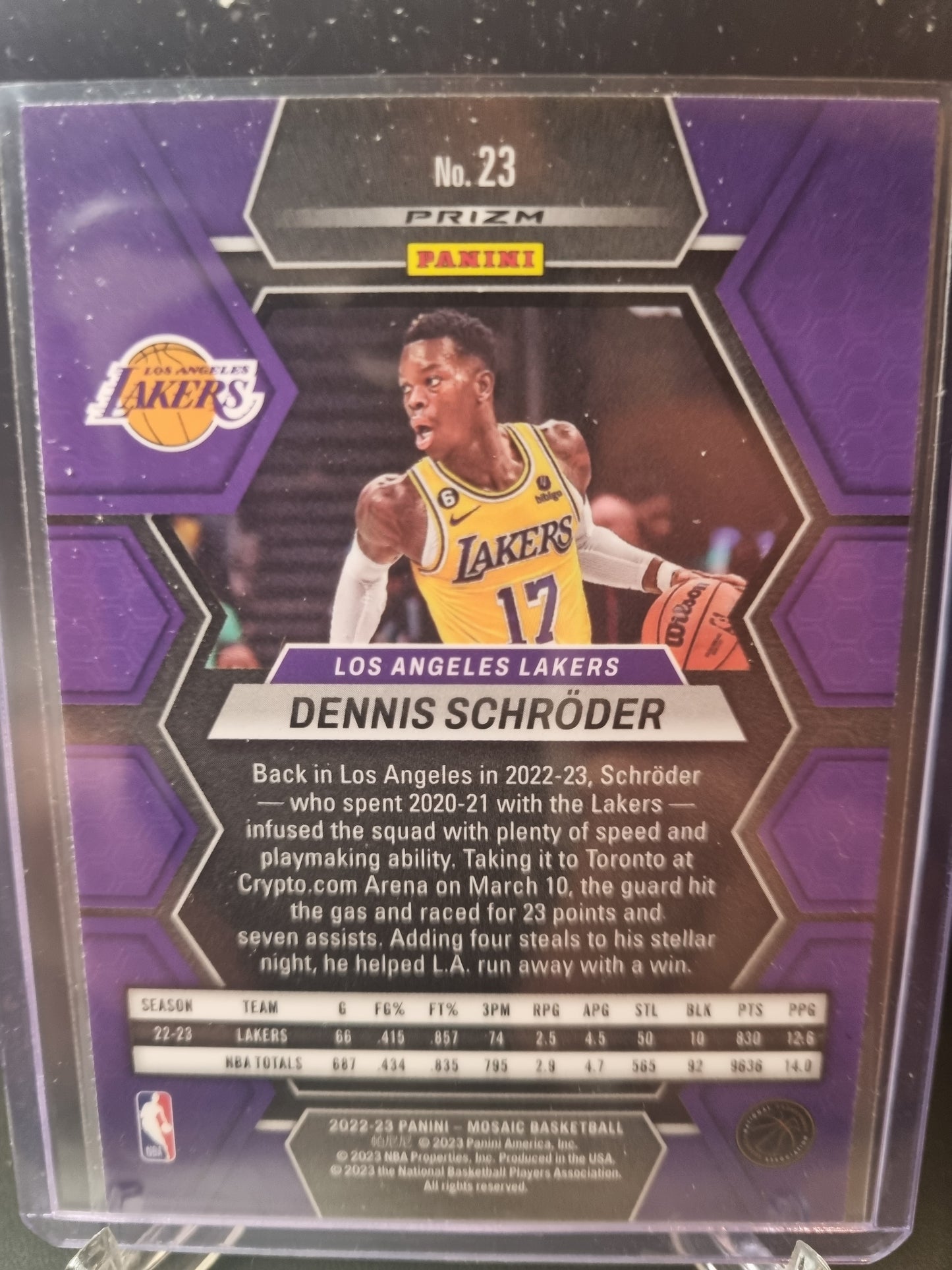 2022-23 Panini Mosaic #23 Dennis Schroder Fast Break Disco Prizm