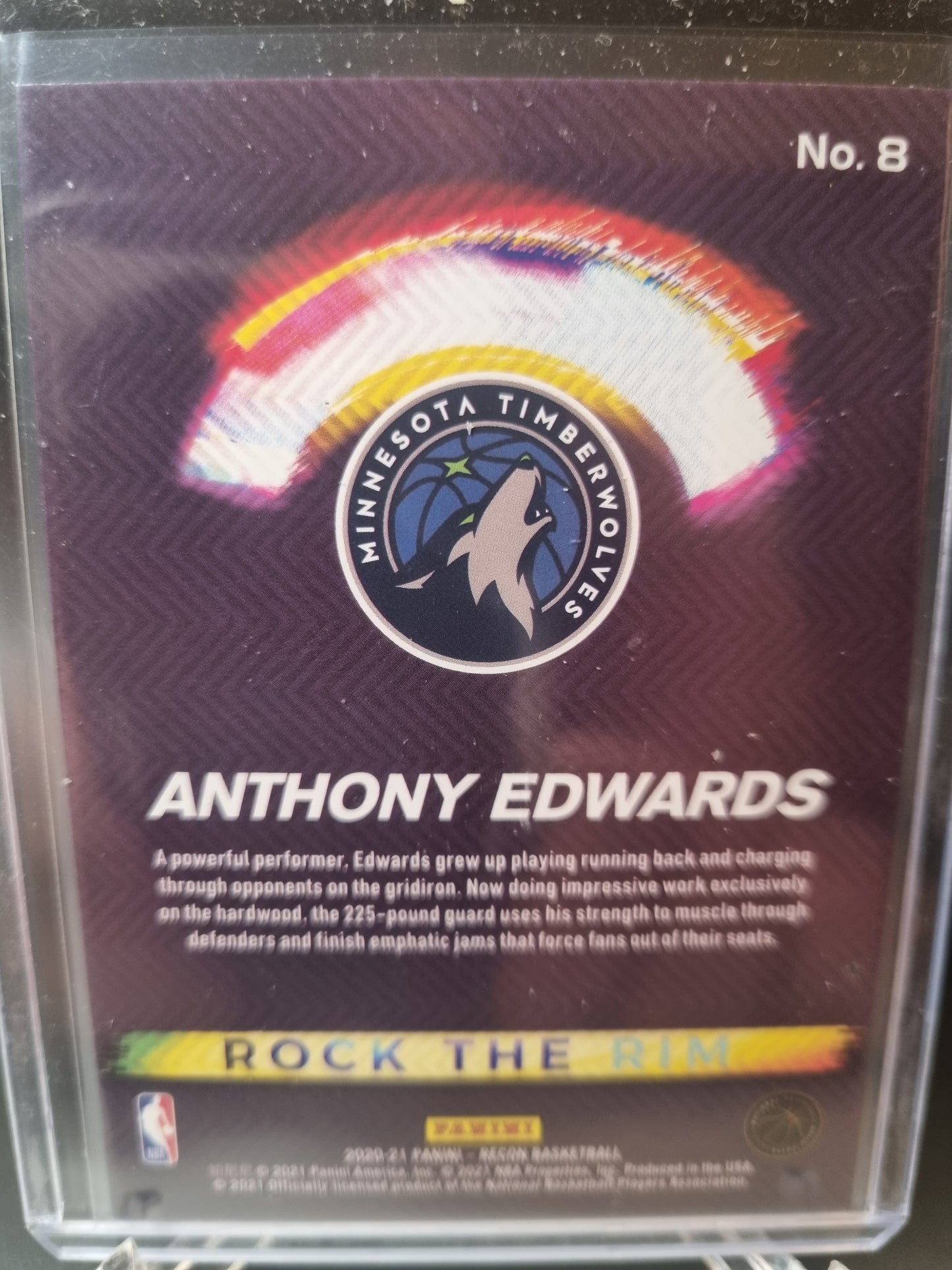 2020-21 Panini Recon #8 Anthony Edwards Rookie Card Rock The Rim