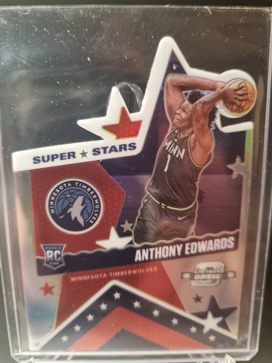 2020-21 Panini Contenders Optic #7 Anthony Edwards Rookie Card Super Stars Prizm Die Cut