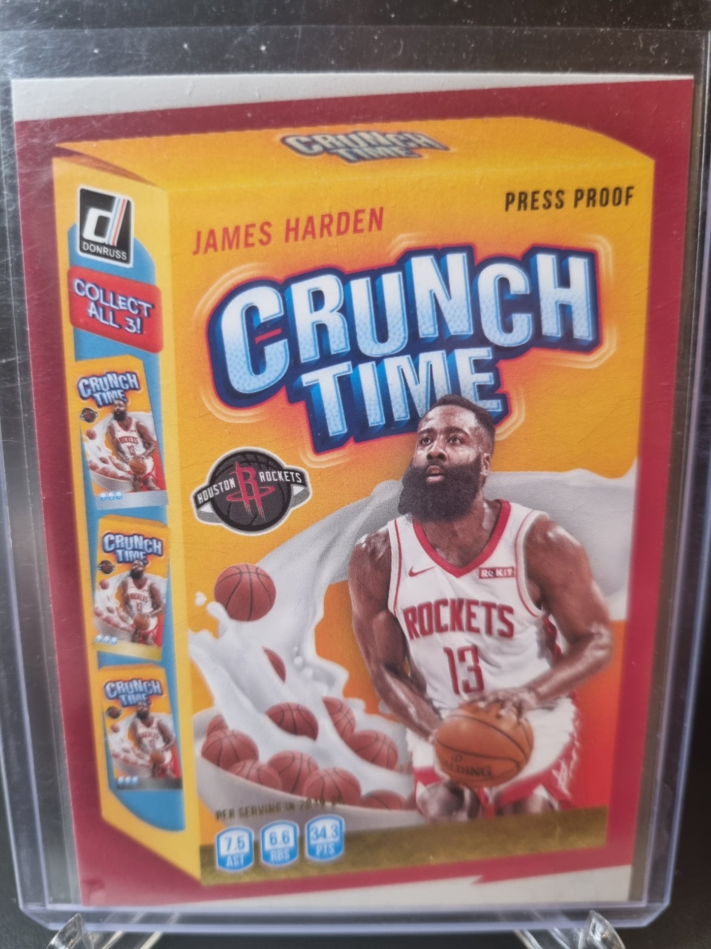 2020-21 Panini Donruss #2 James Harden Crunch Time Press Proof