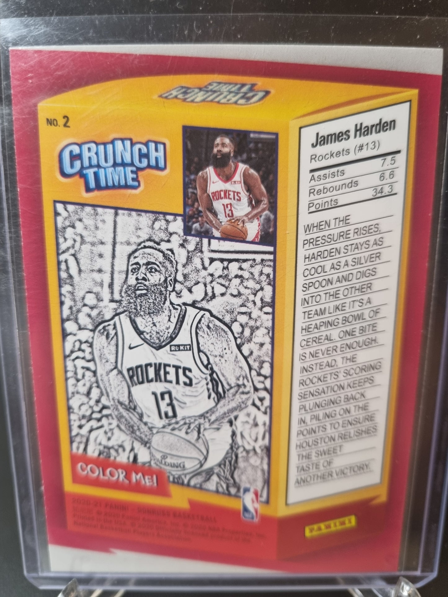 2020-21 Panini Donruss #2 James Harden Crunch Time Press Proof