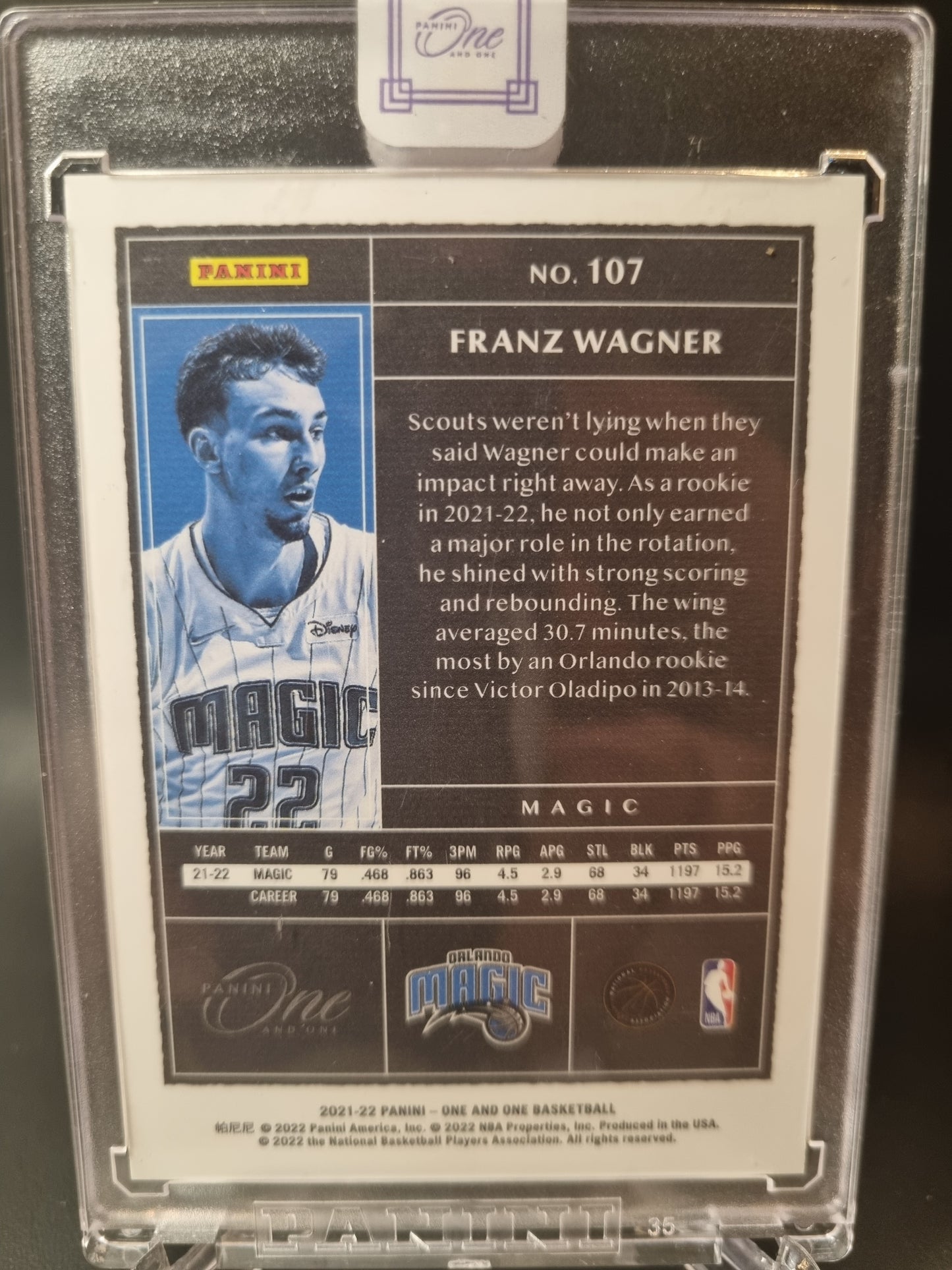 2021-22 Panini One and One #107 Franz Wagner Rookie Card Silver 64/99