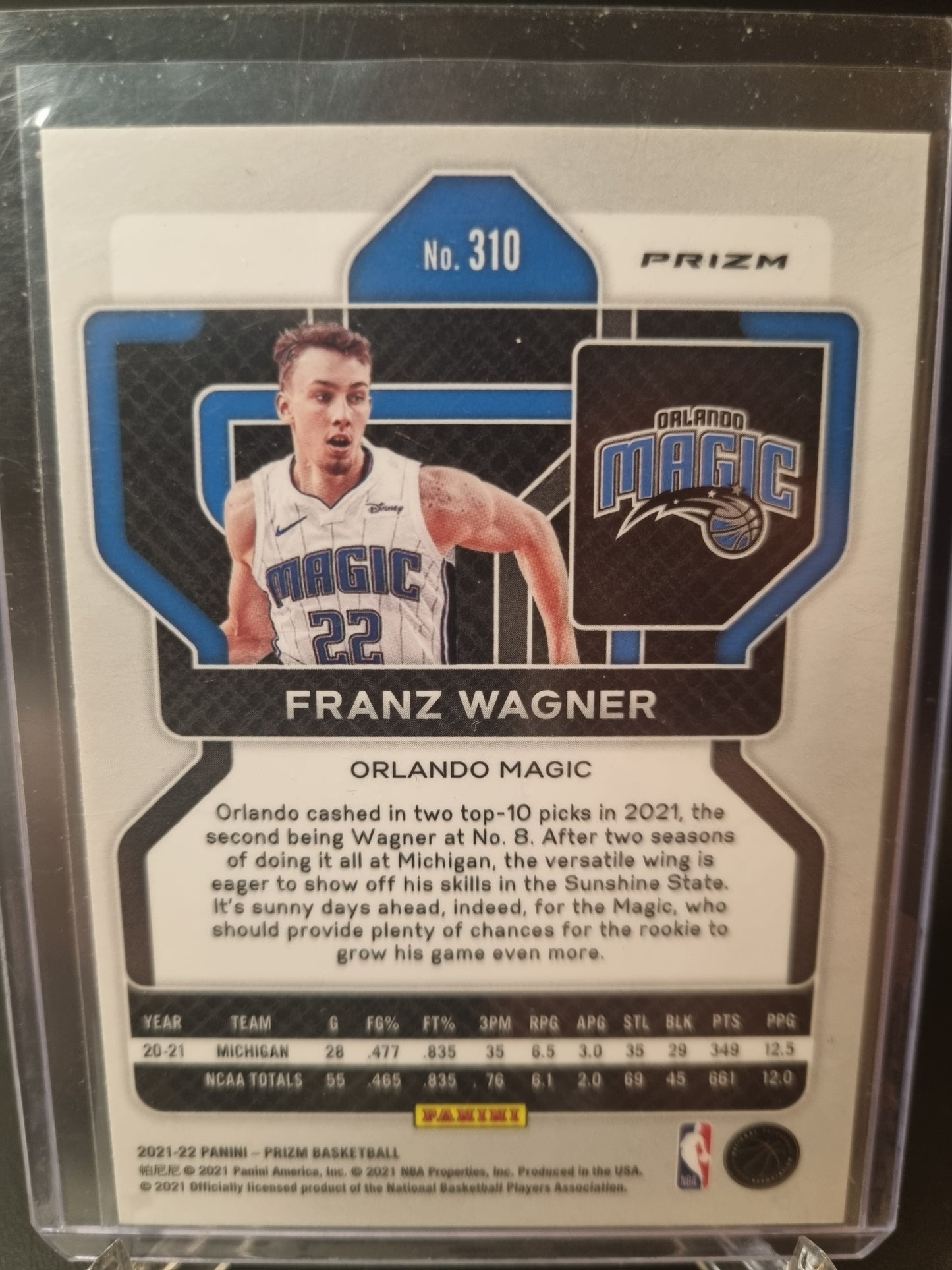 2021-22 Panini Prizm #310 Franz Wagner Rookie Card Prizm