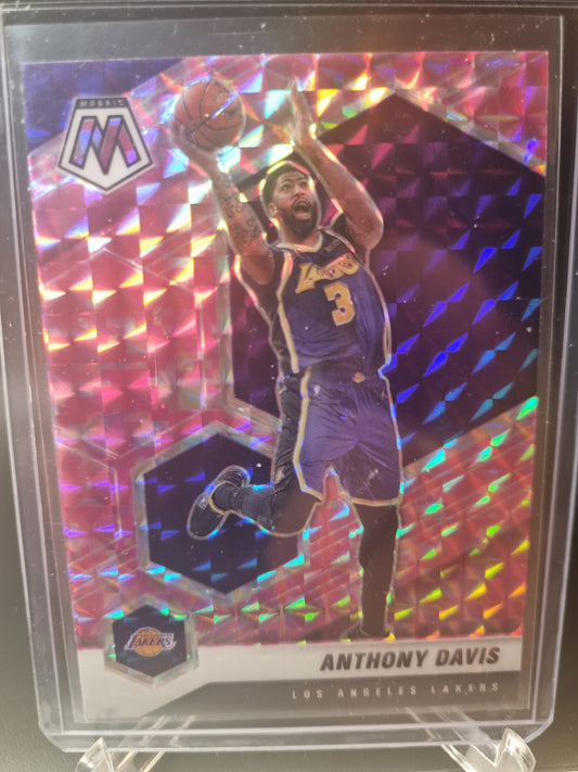 2020-21 Panini Mosaic #141 Anthony Davis Mosaic Pink Prizm