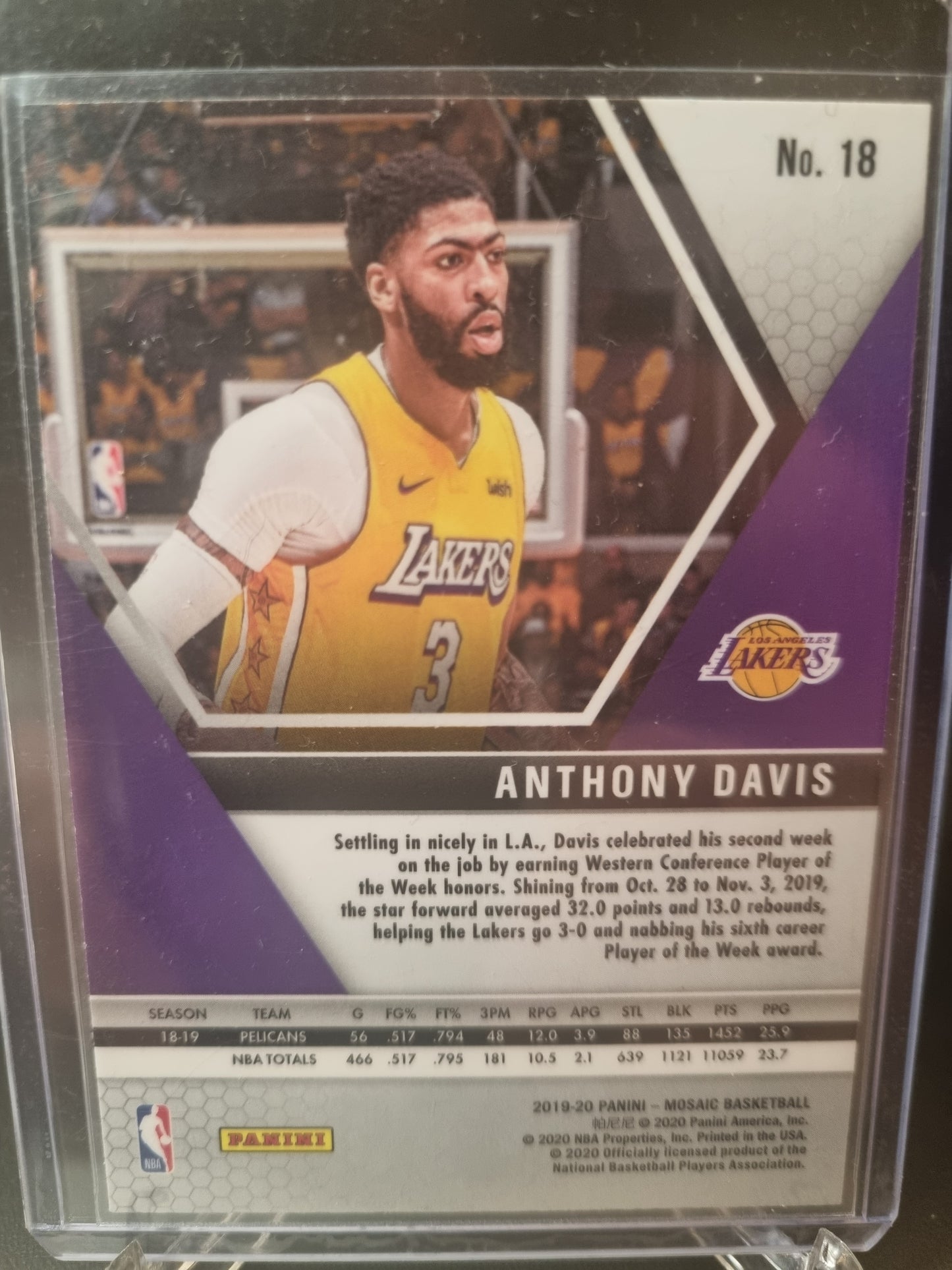 2019-20 Panini Mosaic #18 Anthony Davis