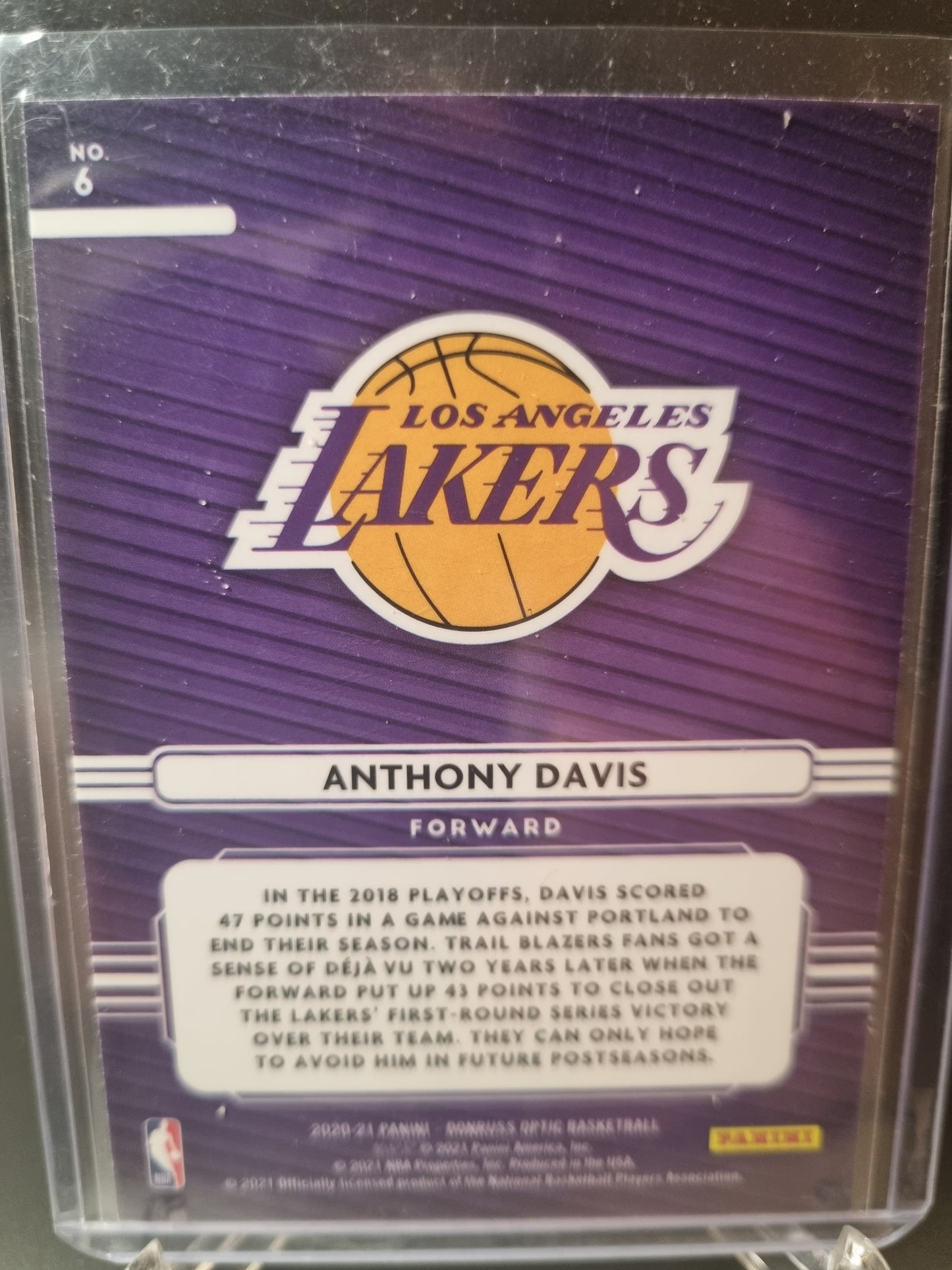 2020-21 Panini Donruss Optic #6 Anthony Davis Elite Dominators