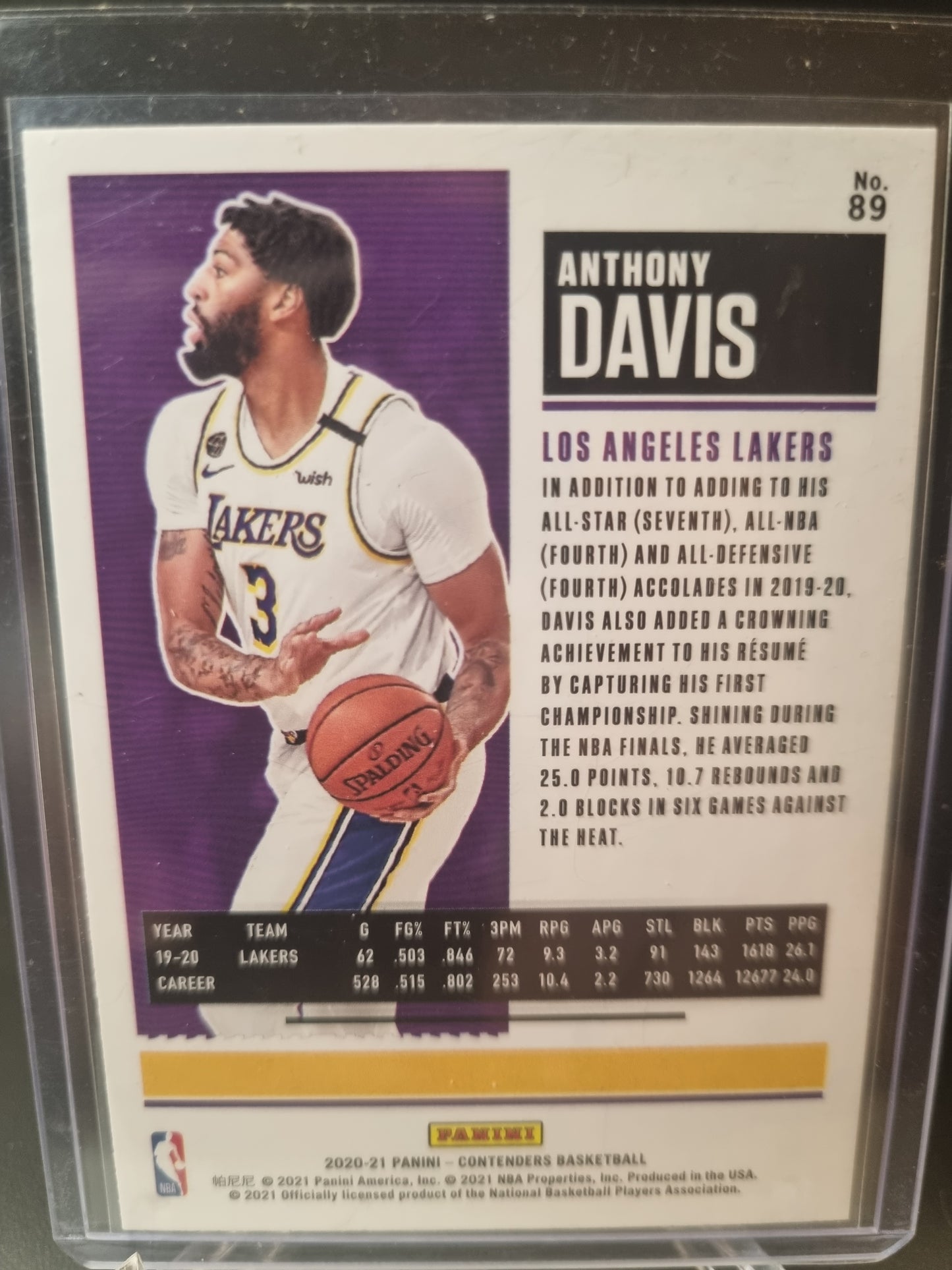 2020-21 Panini Contenders #89 Anthony Davis Season Ticket