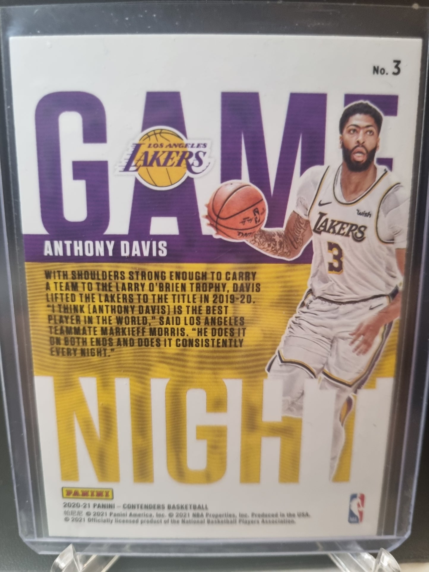 2020-21 Panini Contenders #3 Anthony Davis Game Night