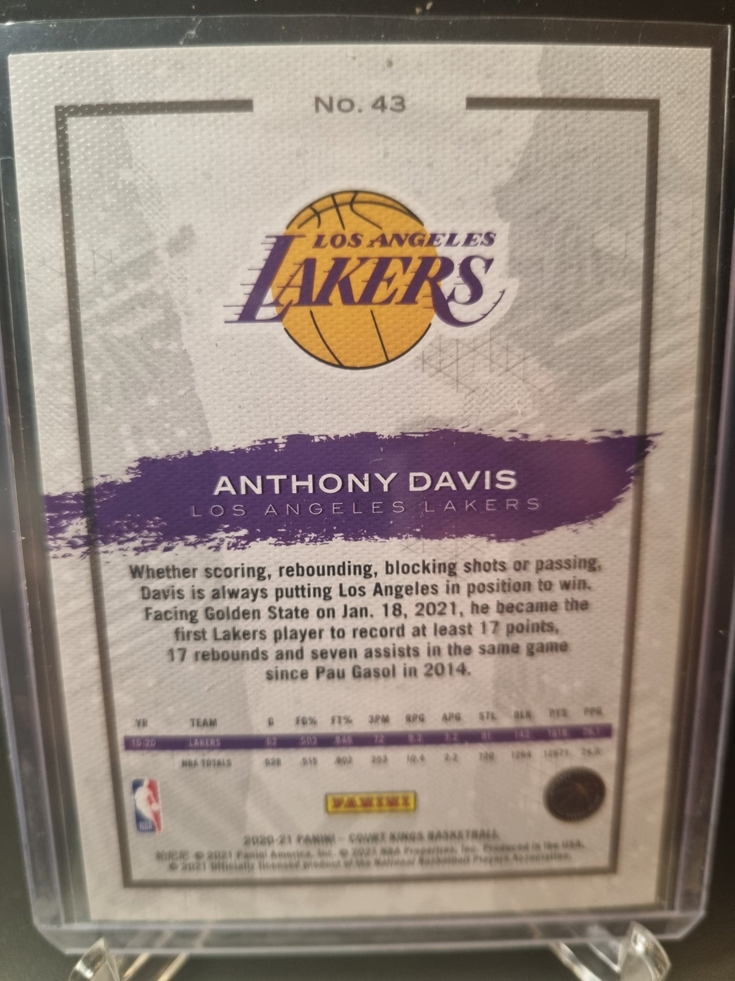 2020-21 Panini Court Kings #43 Anthony Davis