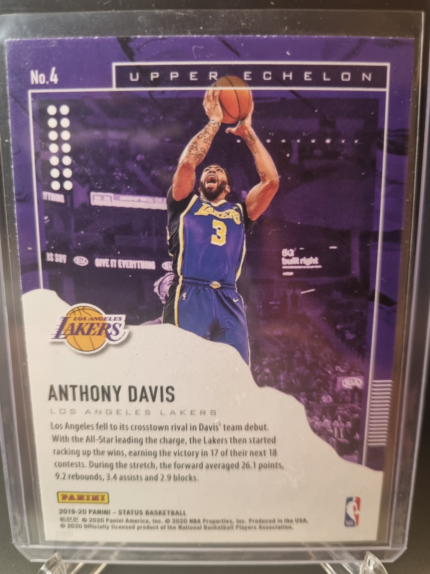 2019-20 Panini Status #8 Anthony Davis Upper Echelon