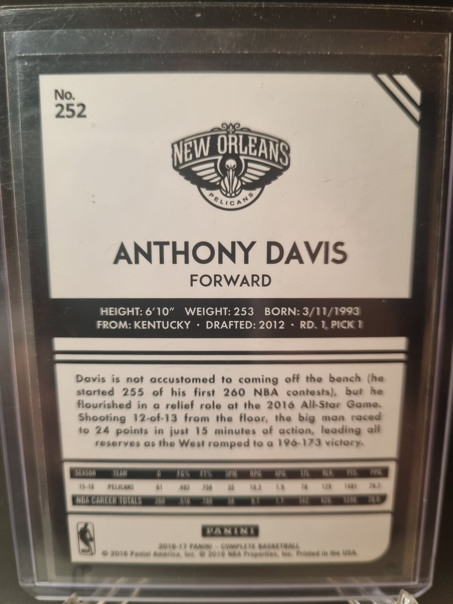 2016-17 Panini Complete #252 Anthony Davis Silver