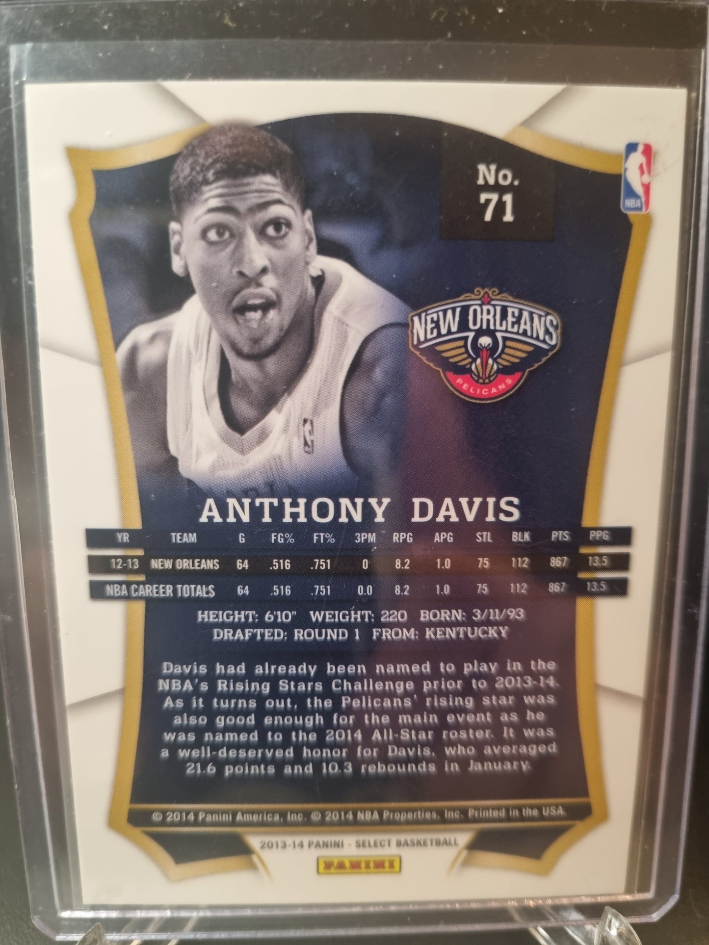 2013-14 Panini Select #71 Anthony Davis