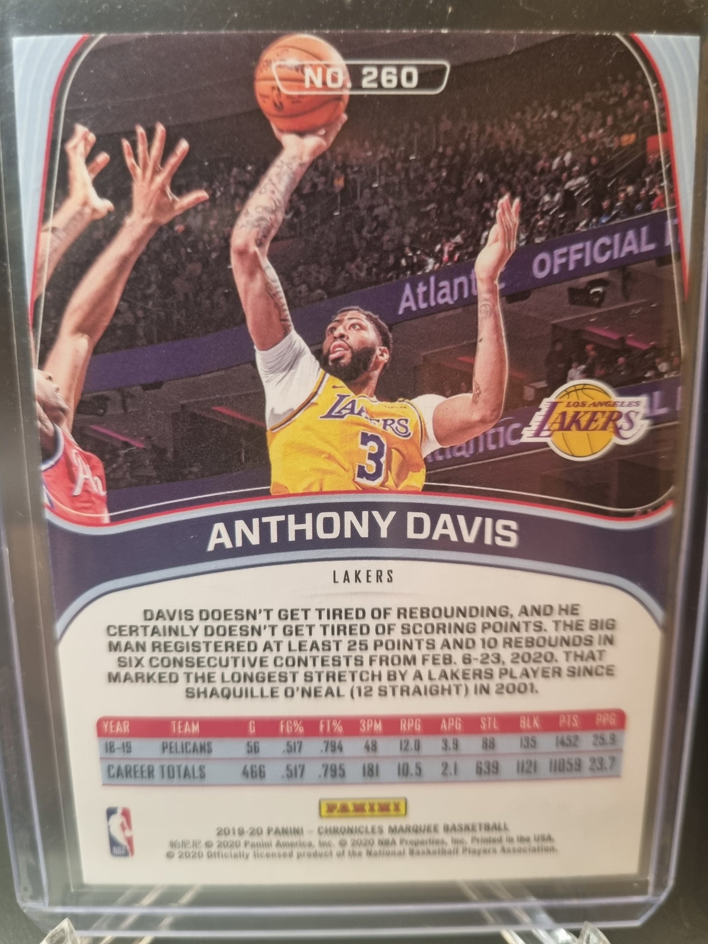 2019-20 Panini Chronicles #260 Anthony Davis Marquee Pink