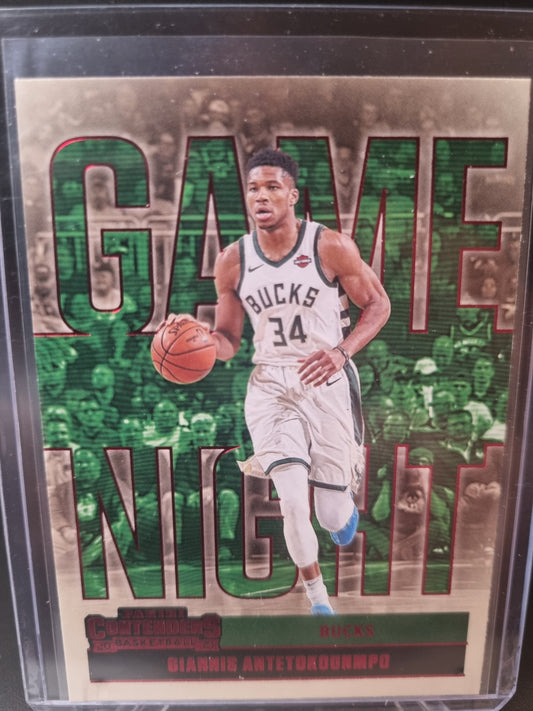 2020-21 Panini Contenders #12 Giannis Antetokounmpo Game Night Red