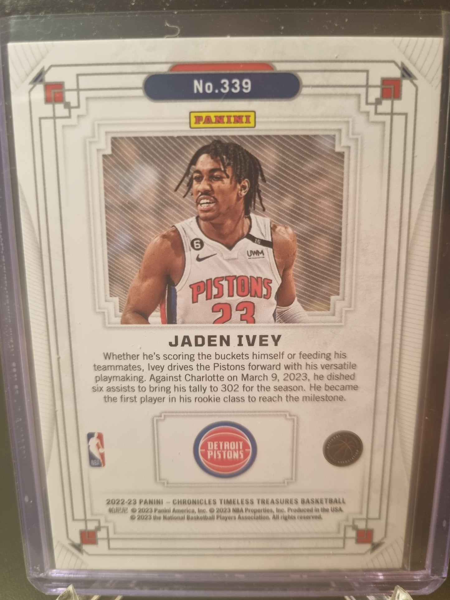 2022-23 Panini Chronicles Timeless Treasures #339 Jaden Ivey Rookie Card 216/249