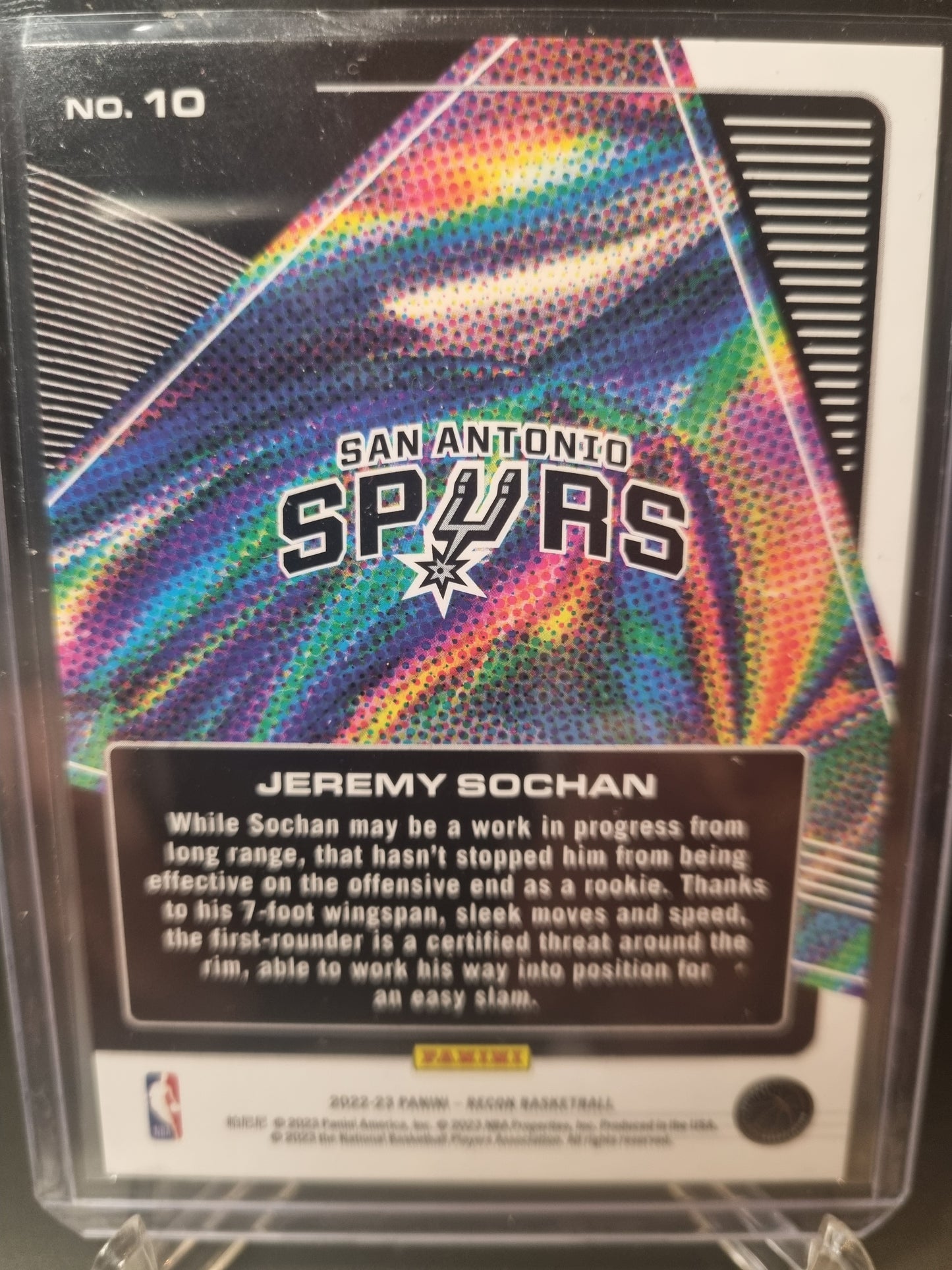 2022-23 Panini Recon #10 Jeremy Sochan Rookie Card Future Legends