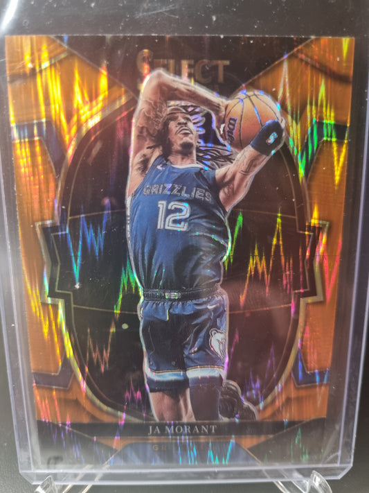 2022-23 Panini Select #58 JA Morant Orange Flash Prizm Concourse