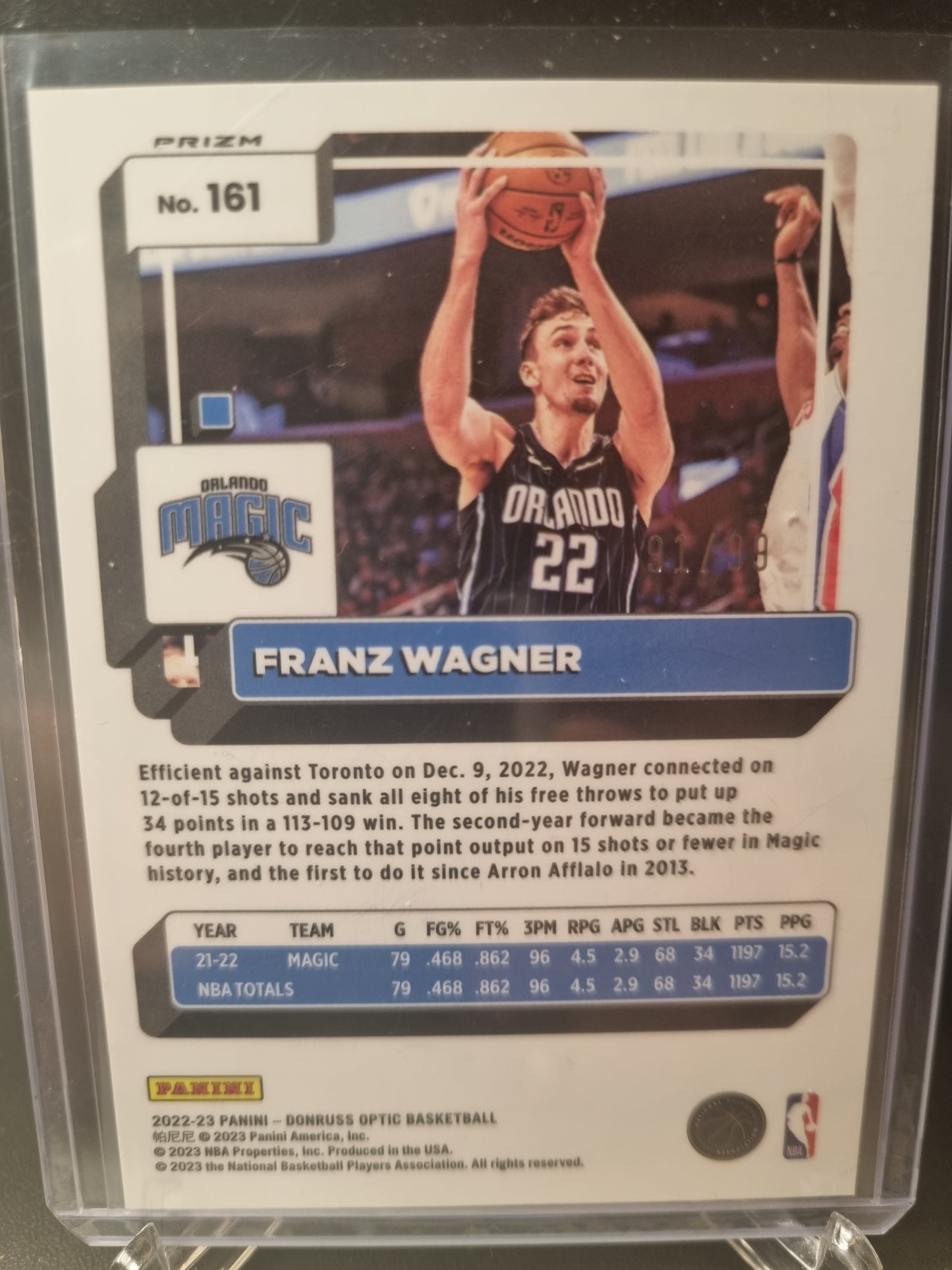 2022-23 Panini Donruss Optic #161 Franz Wagner Red Gold Prizm 91/99