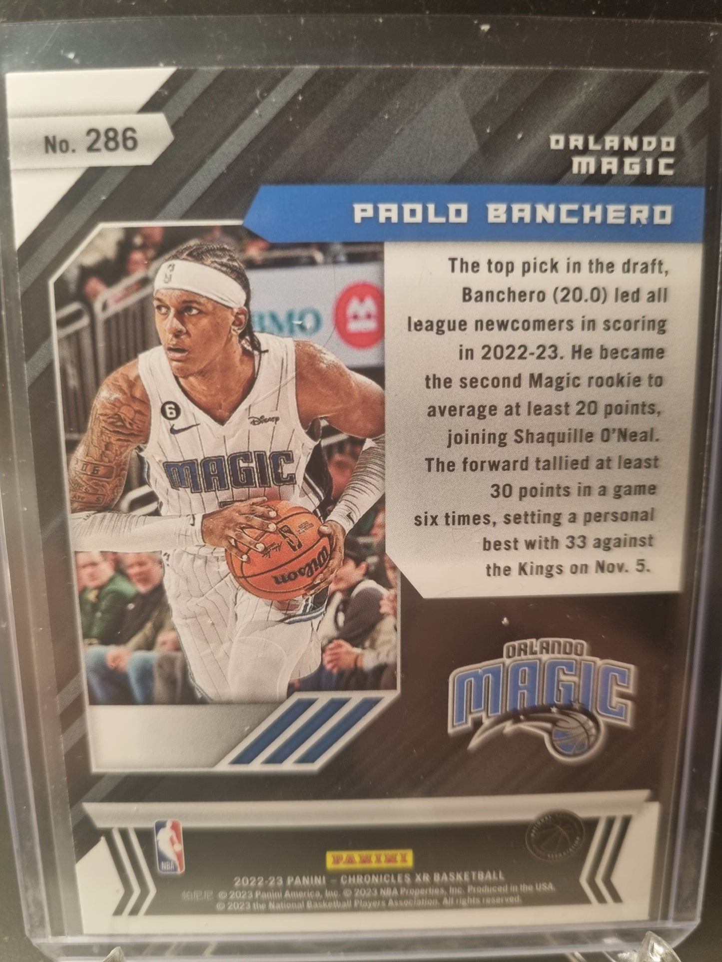 2022-23 Panini Chronicles XR #286 Paolo Banchero Rookie Card Silver Scope Laser