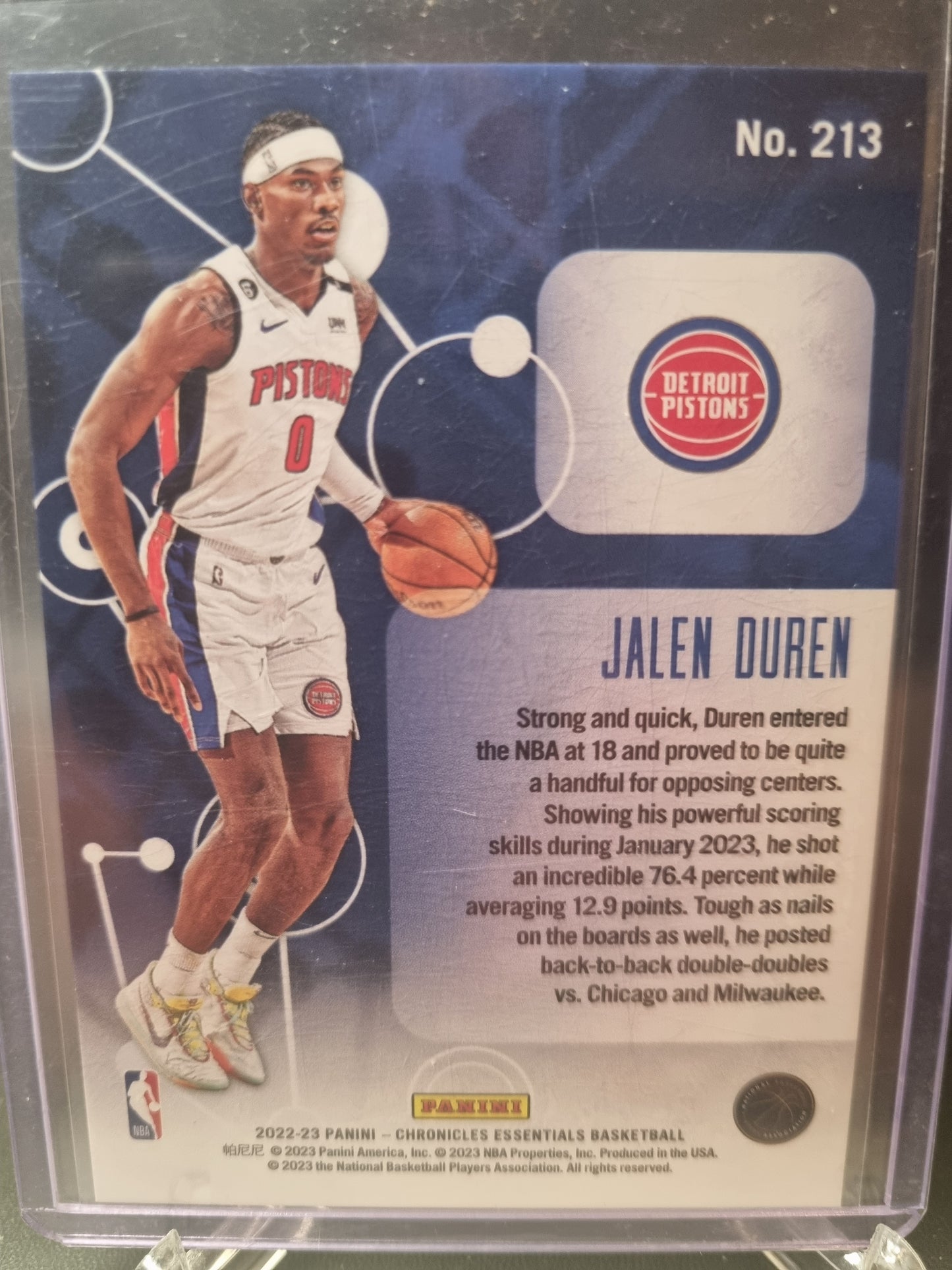 2022-23 Panini Chronicles Essentials #213 Jalen Duren Rookie Card Lava Asia 19/25