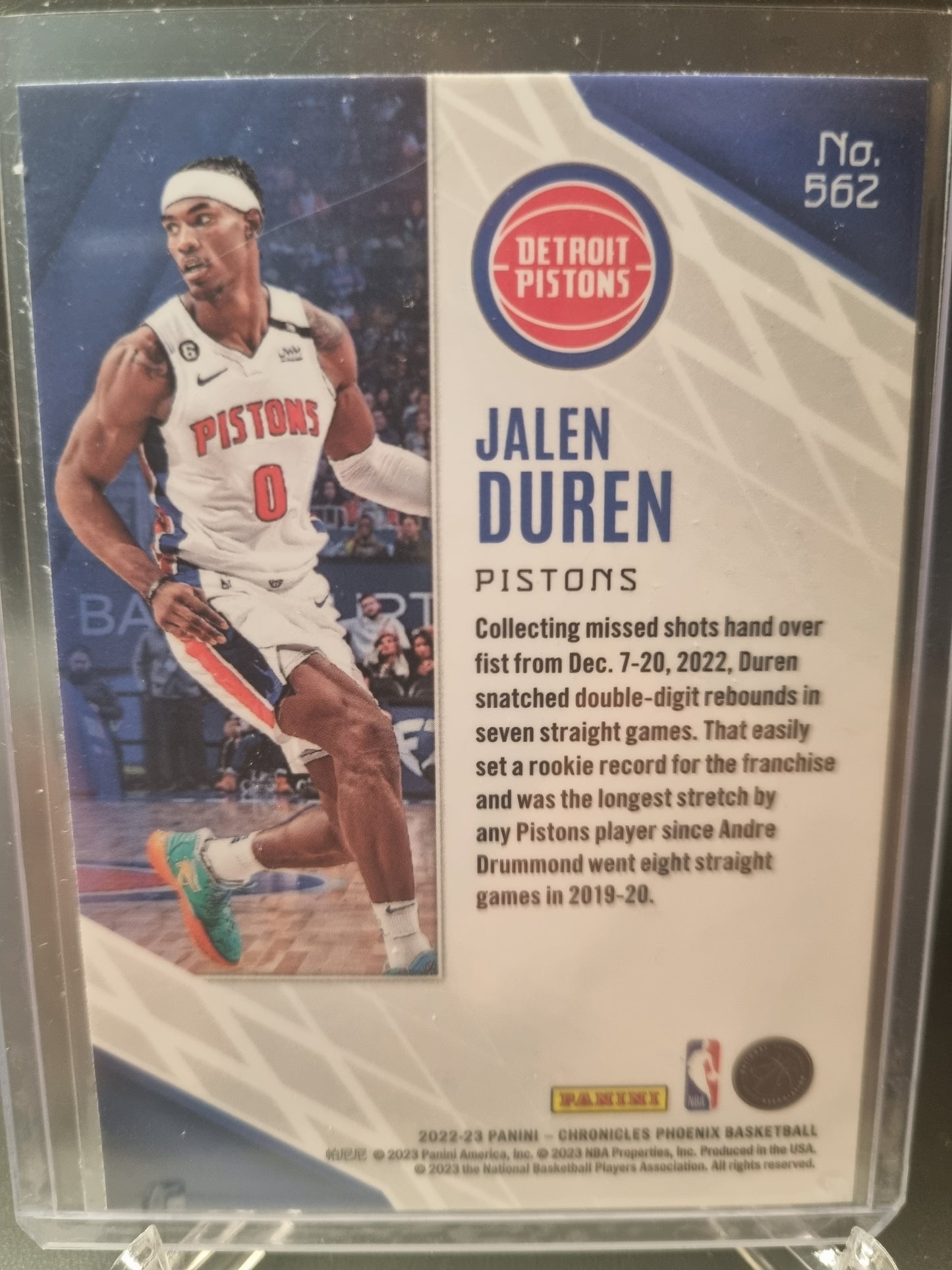 2022-23 Panini Chronicles Phoenix #562 Jalen Duren Rookie Card Scope Asia