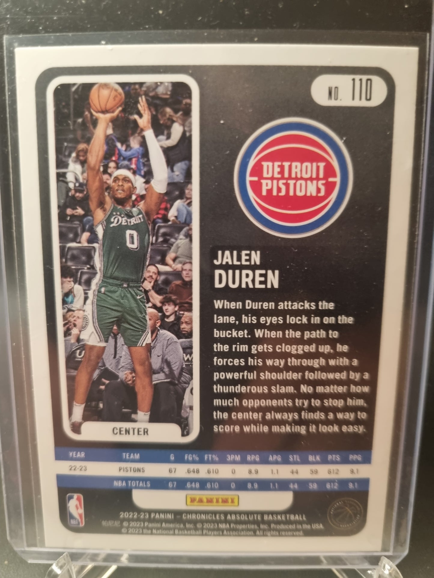 2022-23 Panini Chronicles #110 Jalen Duren Rookie Card Absolute Memorabilia