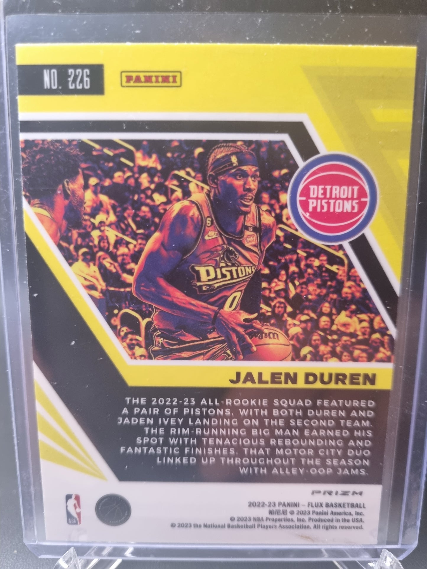 2022-23 Panini Flux #226 Jalen Duren Rookie Card Silver Prizm