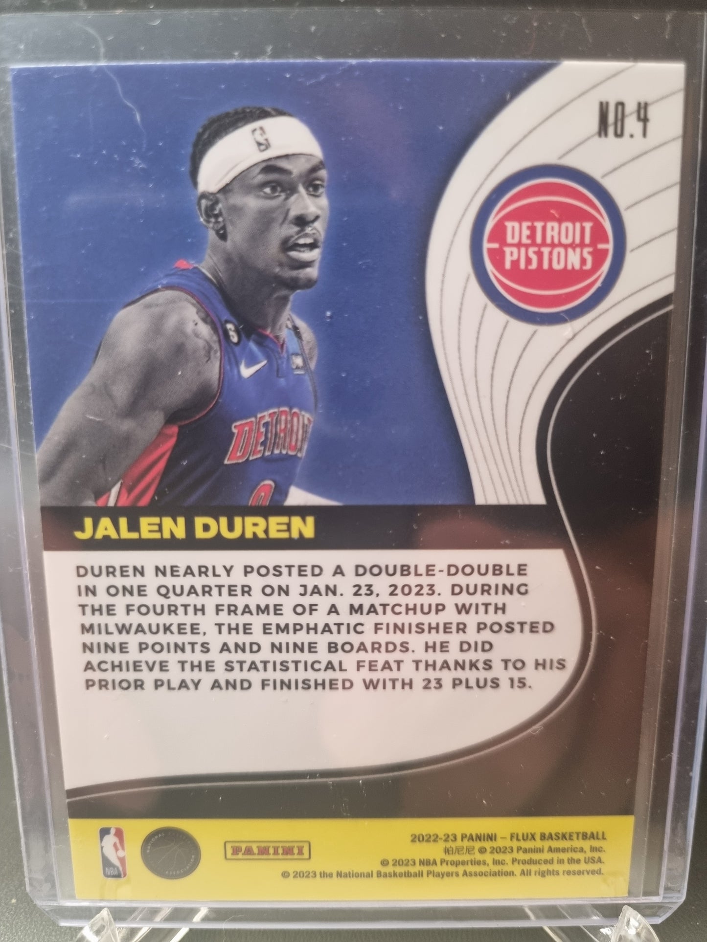 2022-23 Panini Flux #4 Jalen Duren Rookie Card Incoming