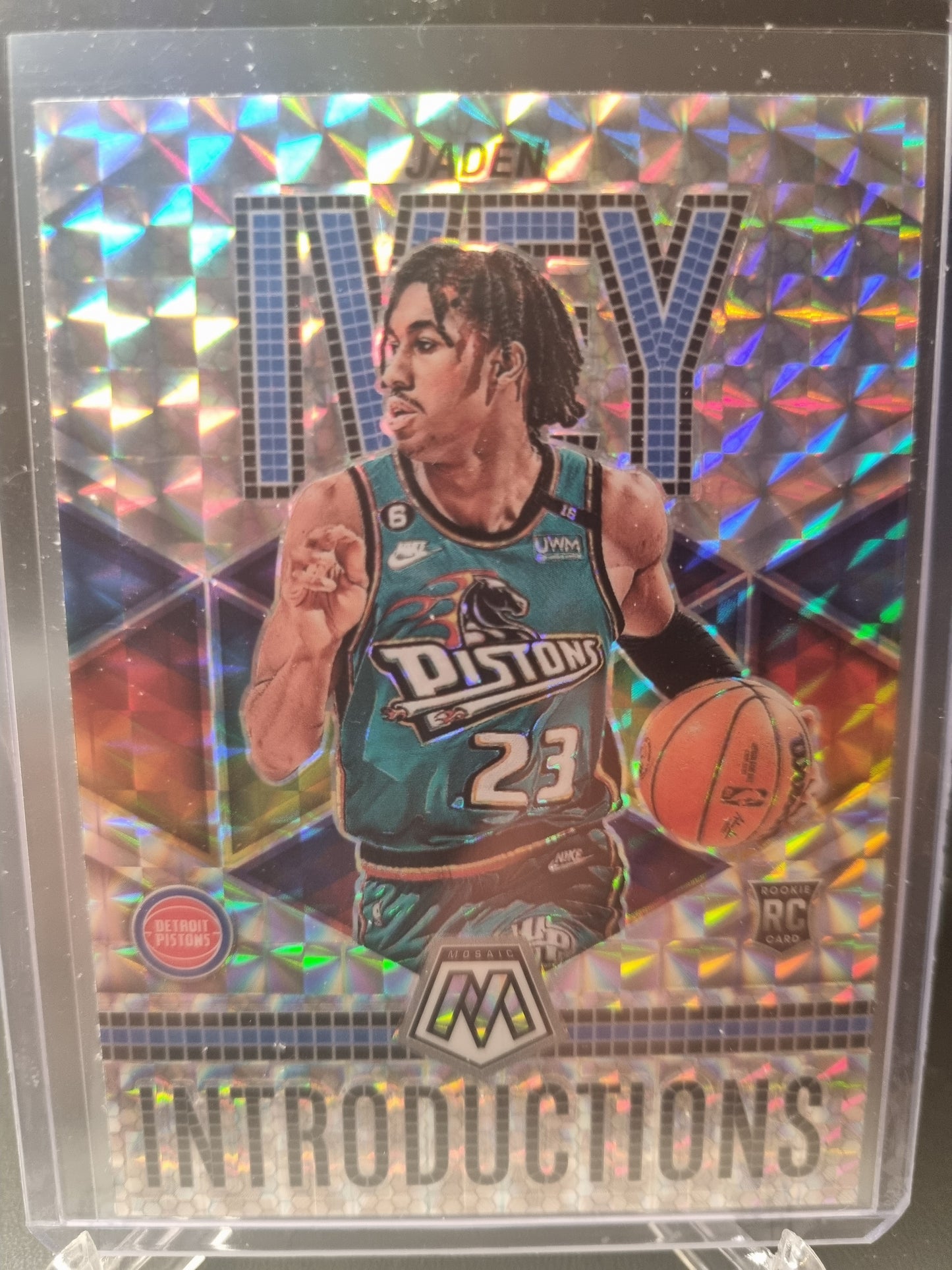 2022-23 Panini Mosaic #15 Jaden Ivey Rookie Card Introductions Mosaic Prizm