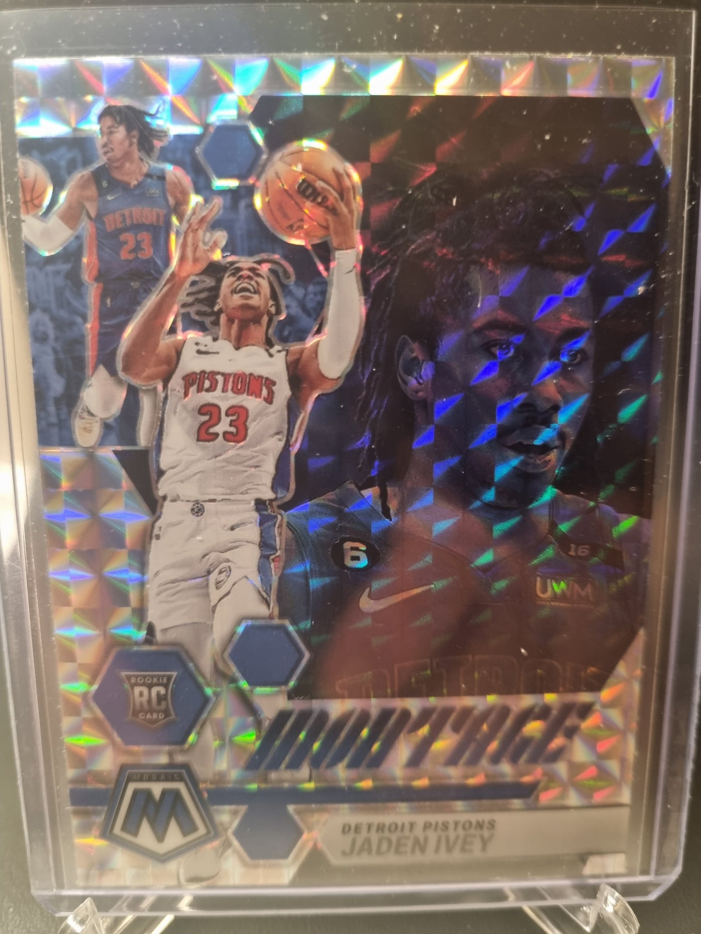 2022-23 Panini Mosaic #23 Jaden Ivey Rookie Card Montage Mosaic Prizm