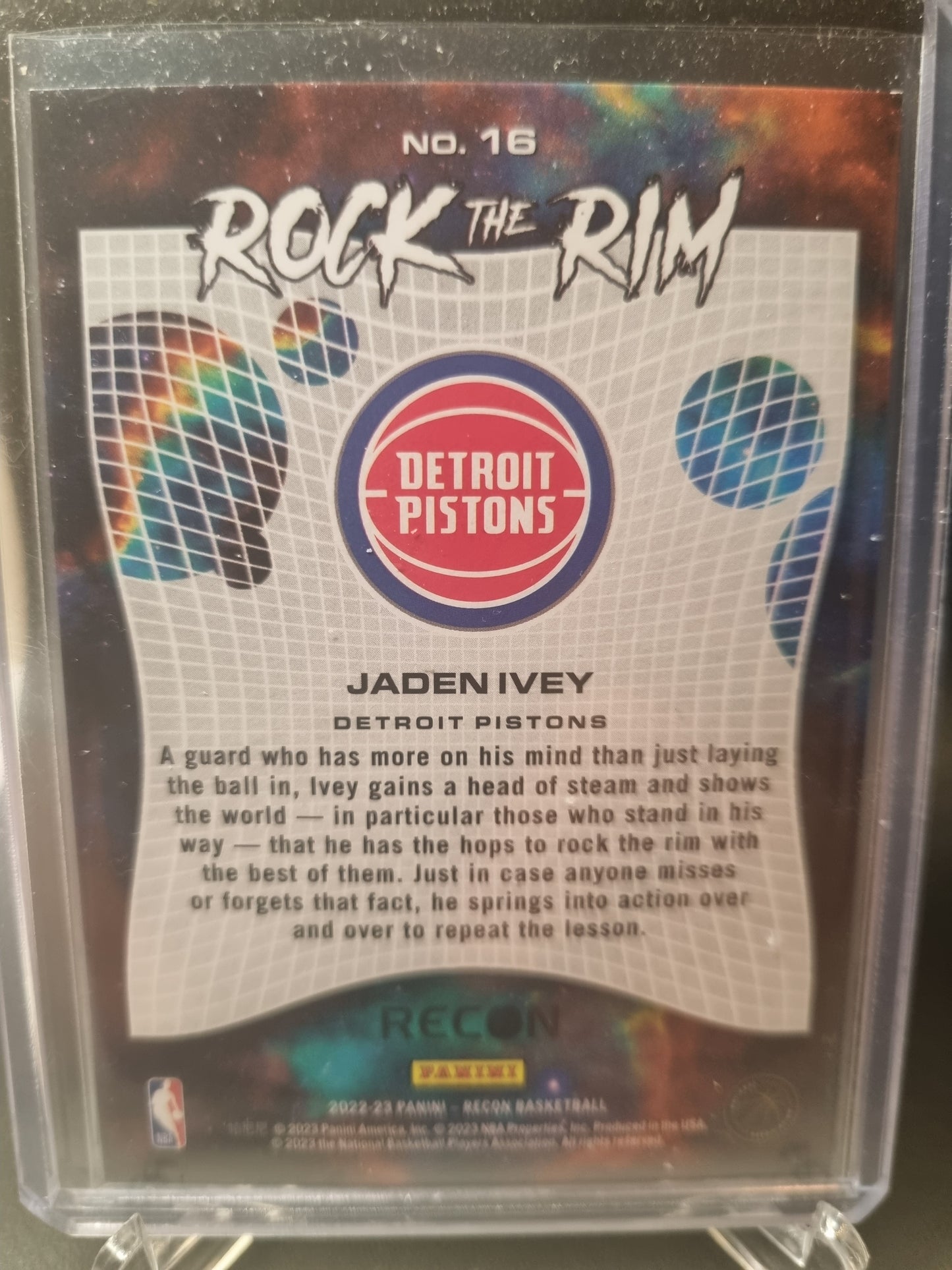 2022-23 Panini Recon #5 Jaden Ivey Rookie Card Rock The Rim