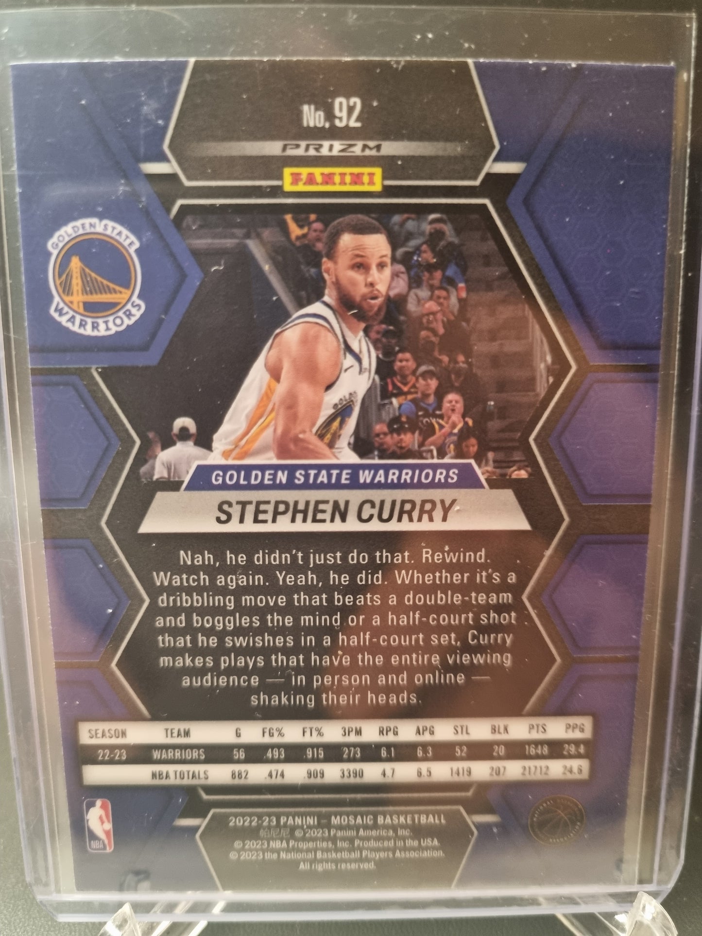 2022-23 Panini Mosaic #92 Stephen Curry Mosaic