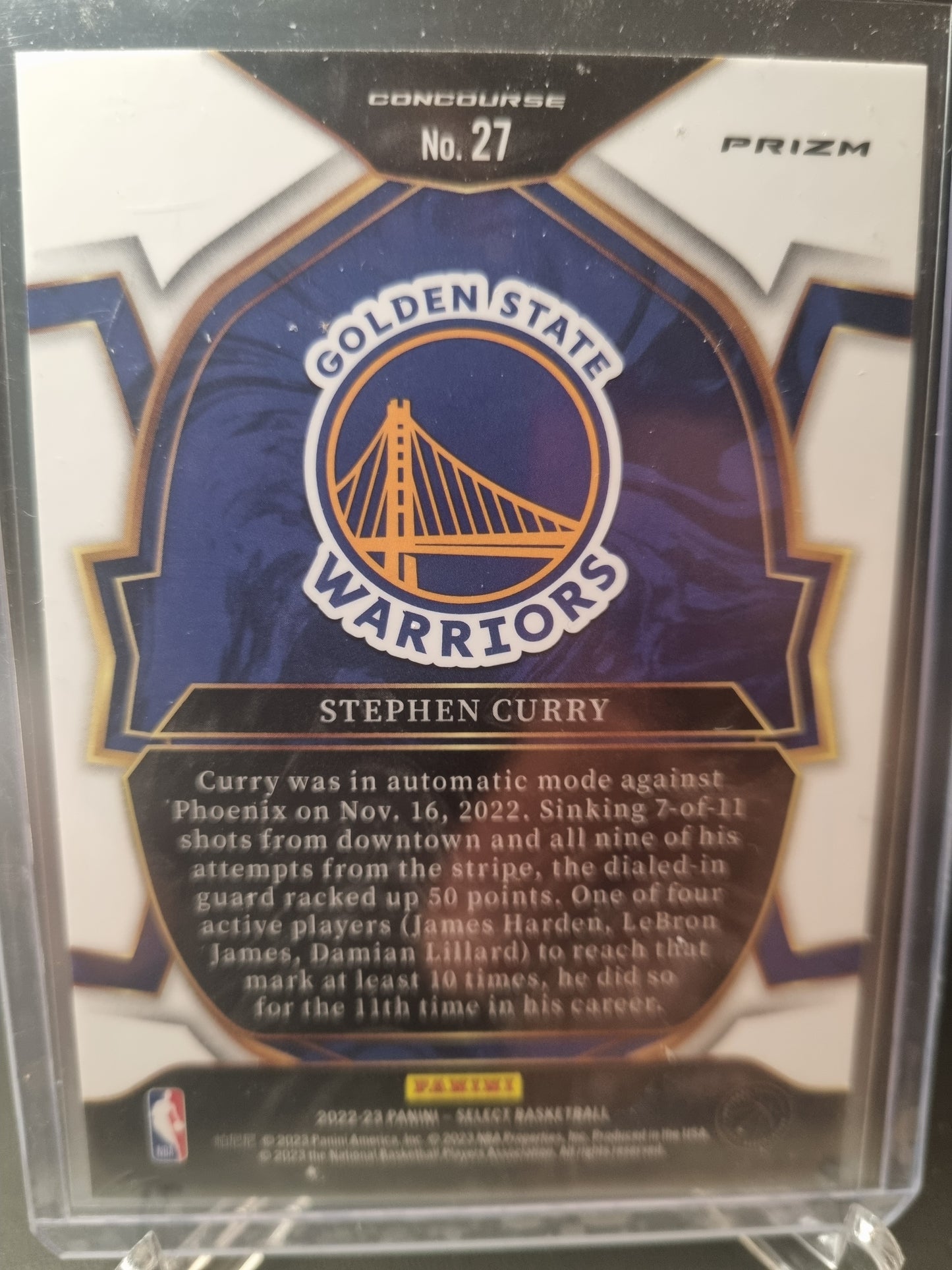 2022-23 Panini Select #27 Stephen Curry Concourse Silver Prizm