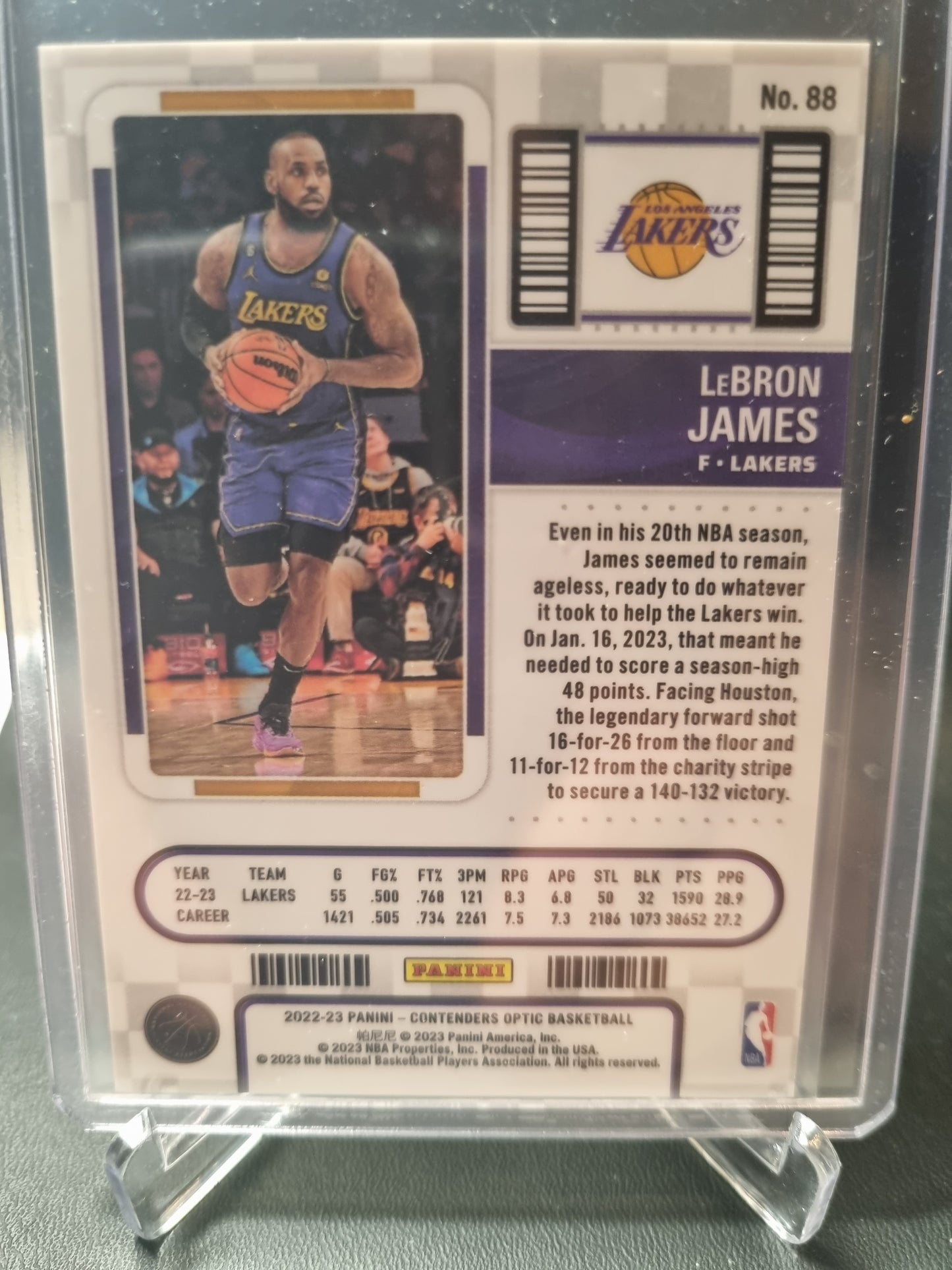 2022-23 Panini Contenders Optic #88 Lebron James Season Ticket